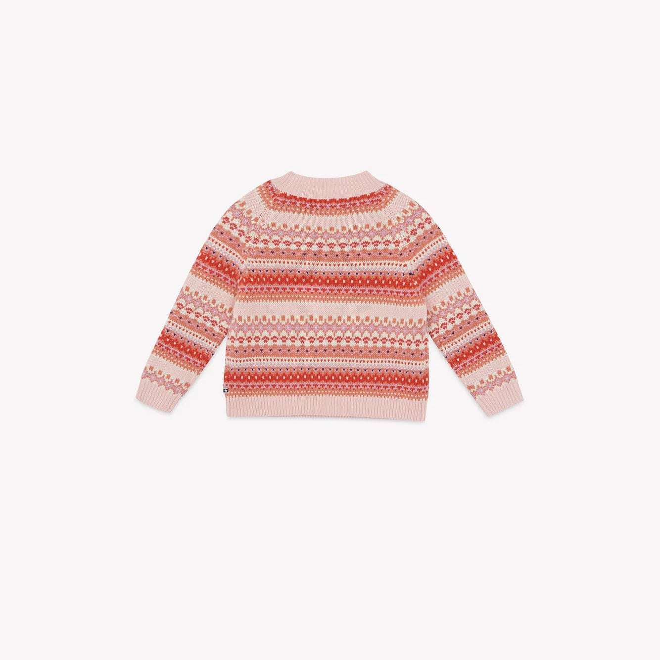 Girls Pink Jacquard Sweater