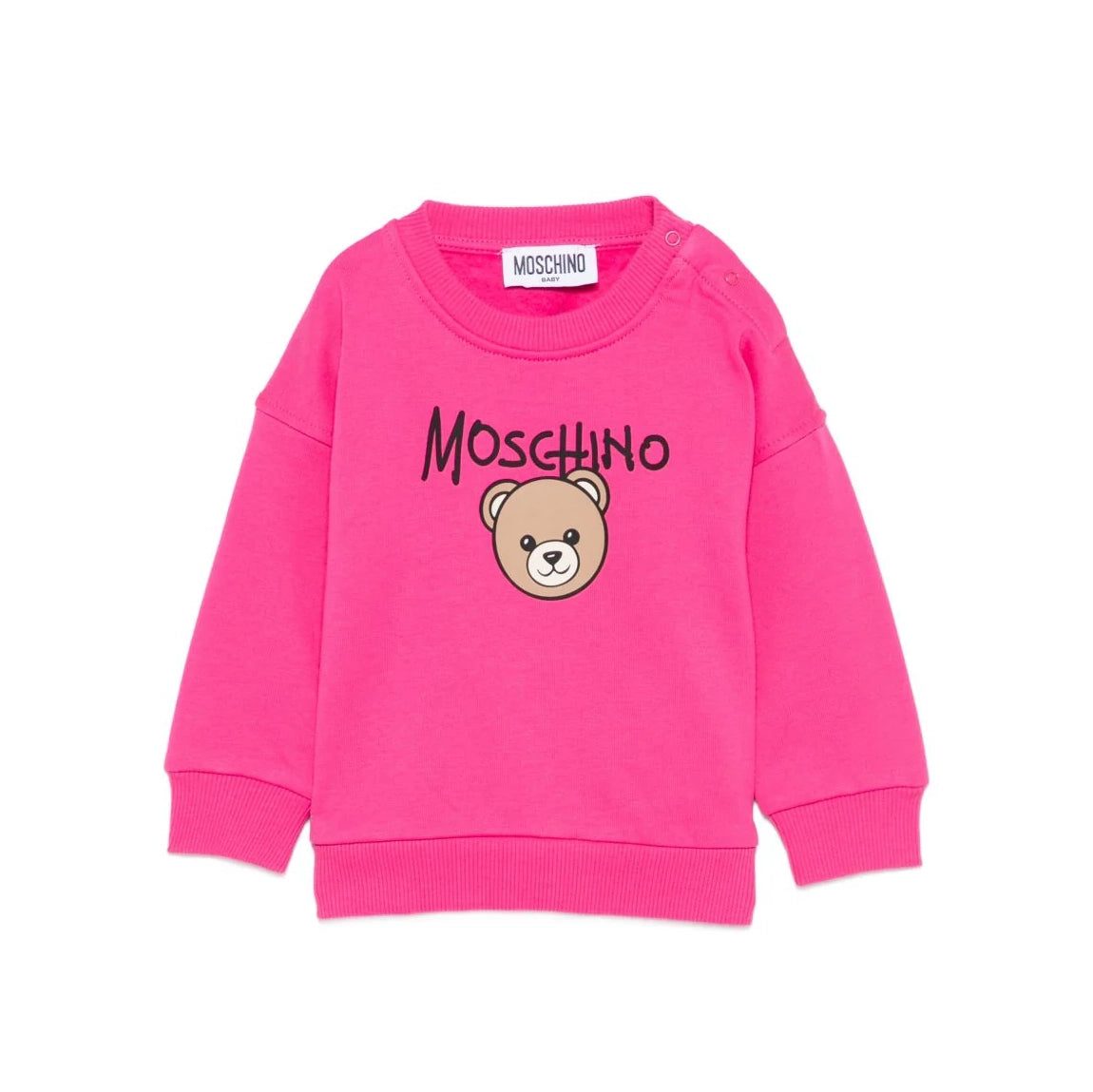 Baby Girls Fuchsia Bear Printed Cotton Sweatshirt