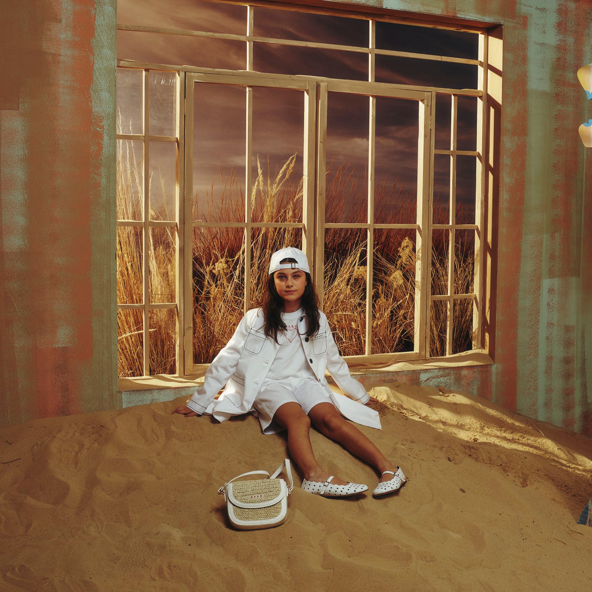 Girls White Logo Cotton T-Shirt