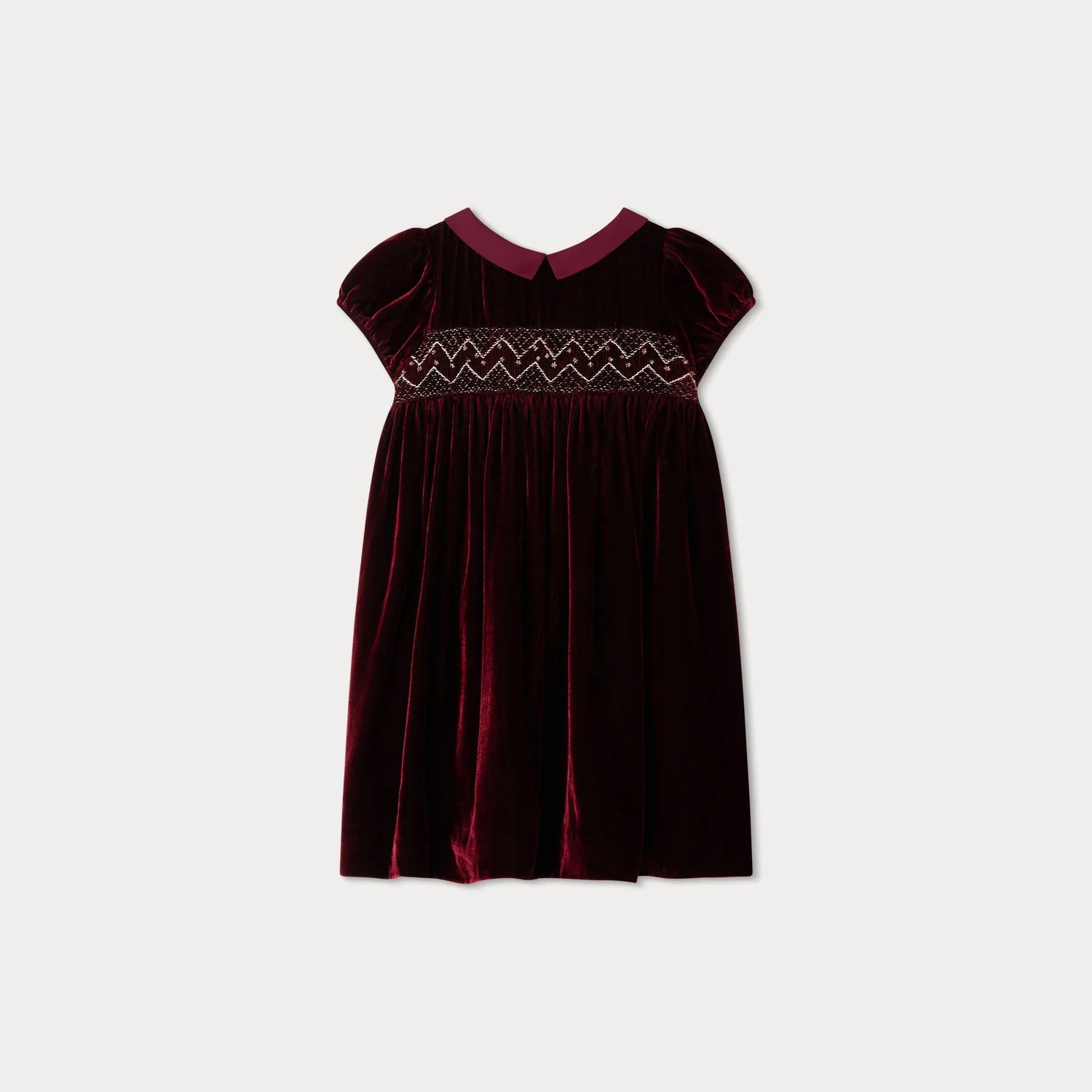 Girls Wine Red Velvet Dress