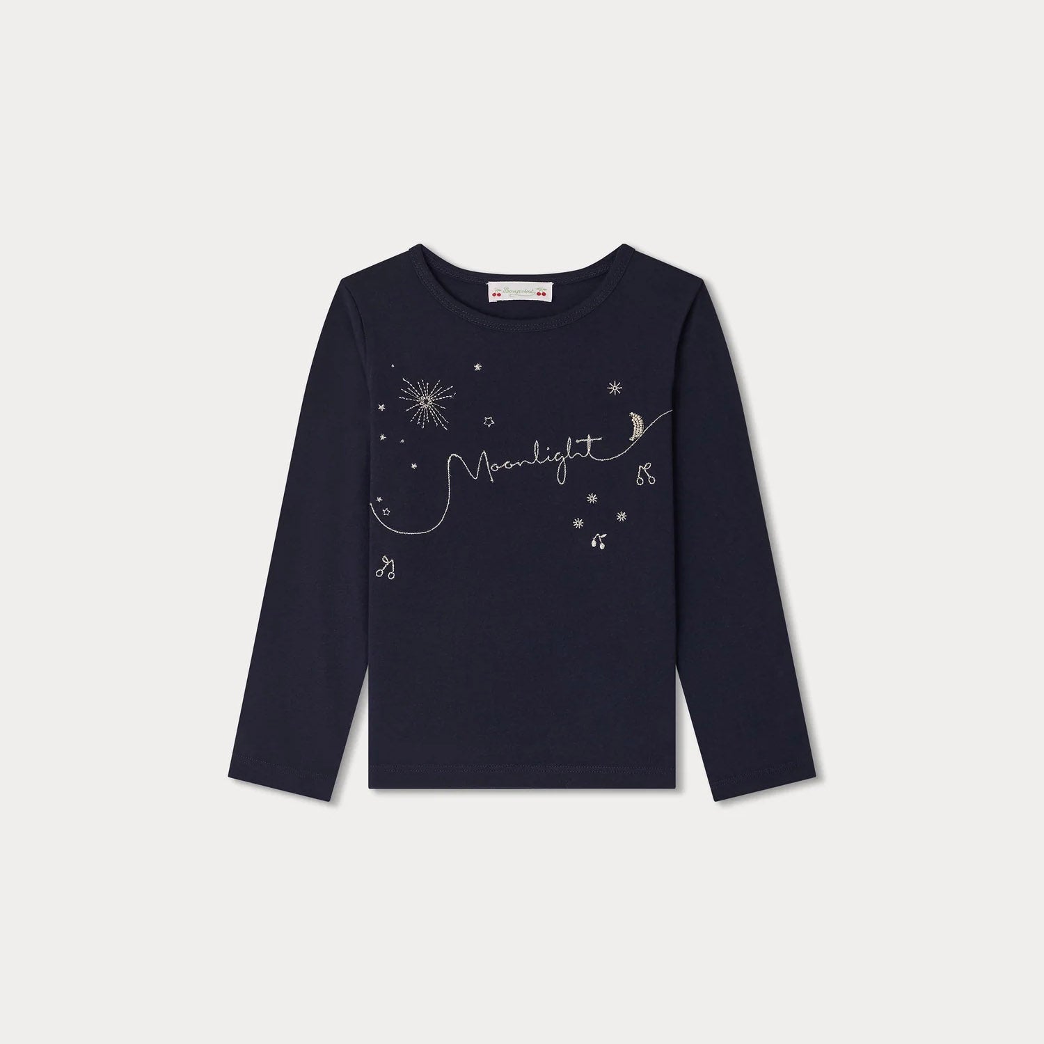 Girls Navy Cotton T-Shirt