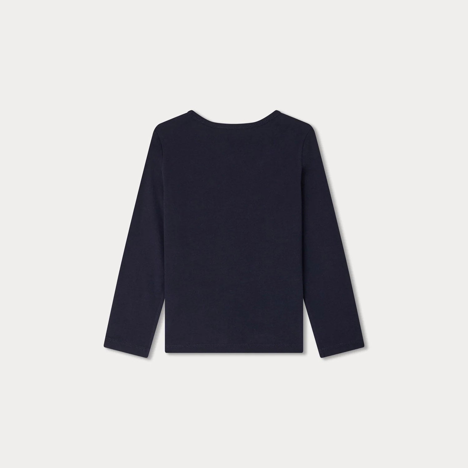 Girls Navy Cotton T-Shirt