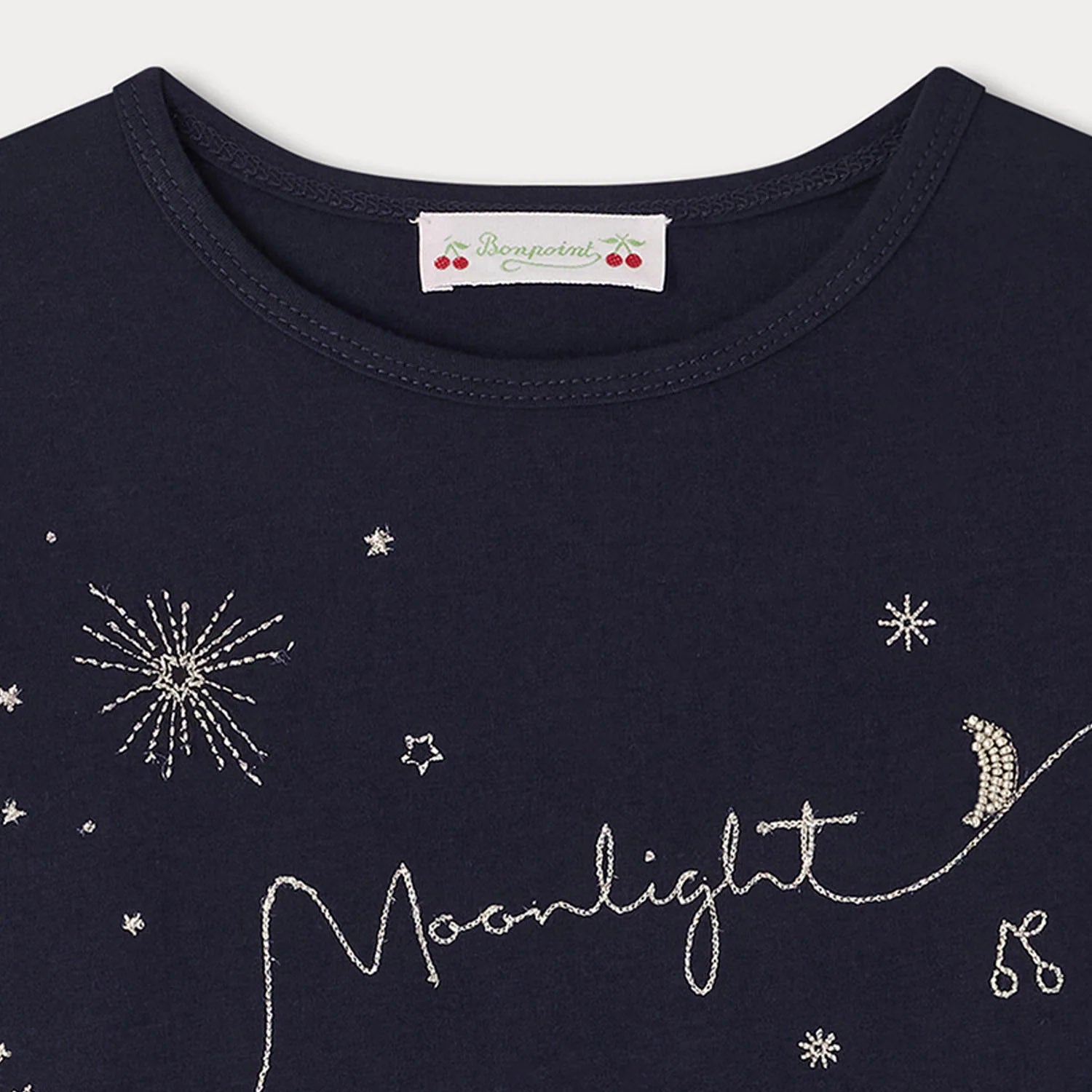 Girls Navy Cotton T-Shirt