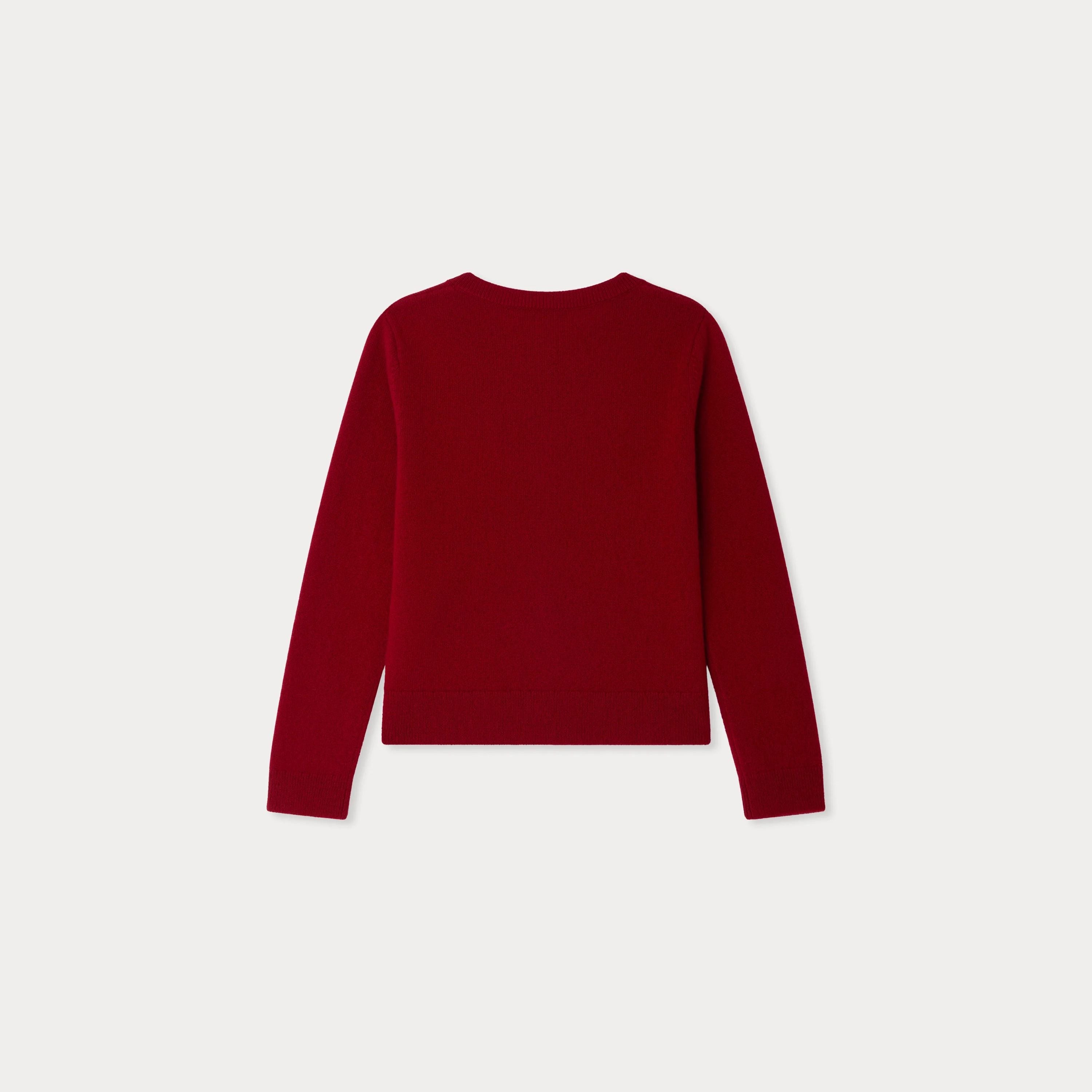 Girls Red Horse Embroidered Cashmere Cardigan
