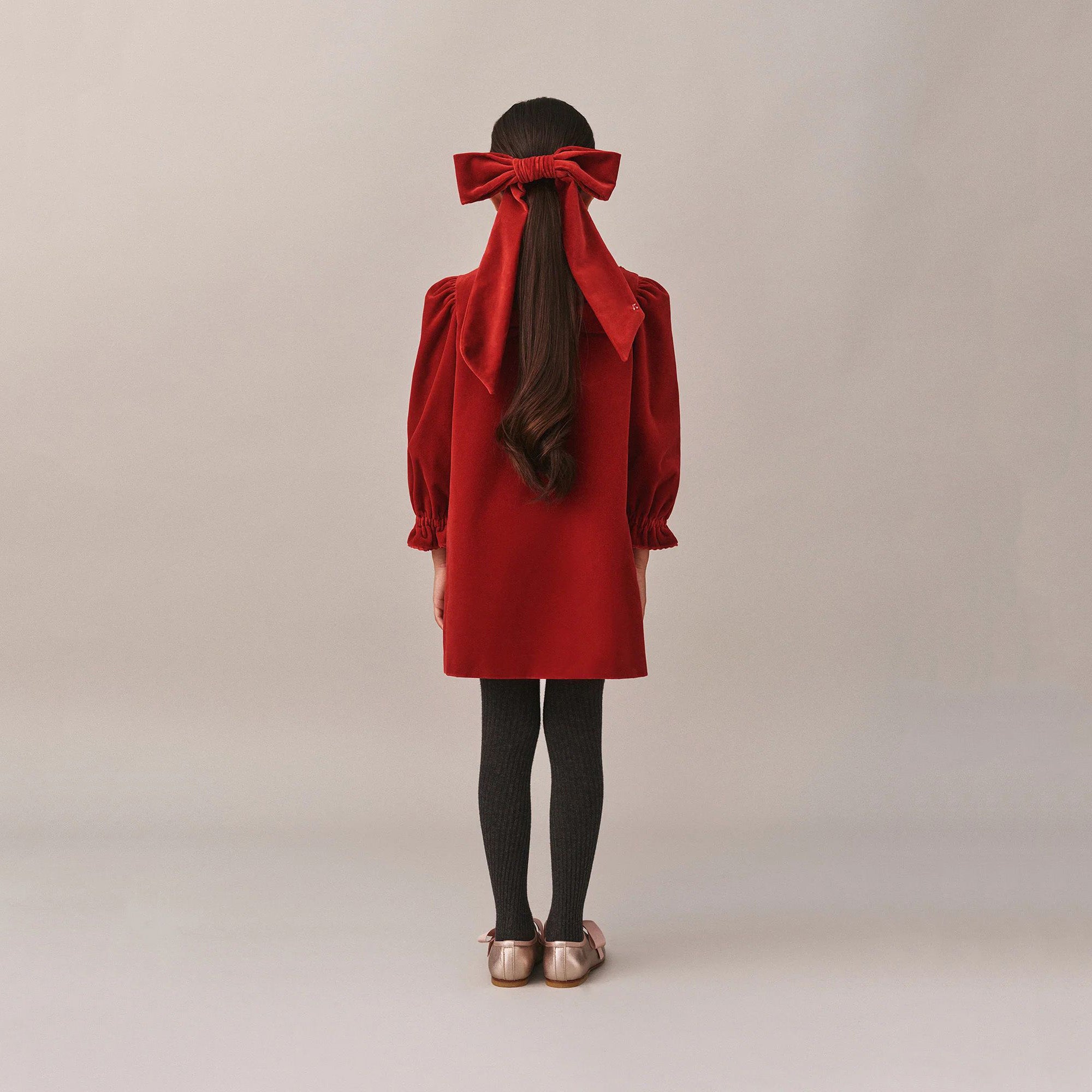 Girls Rouge Velvet Bow Hair Clip