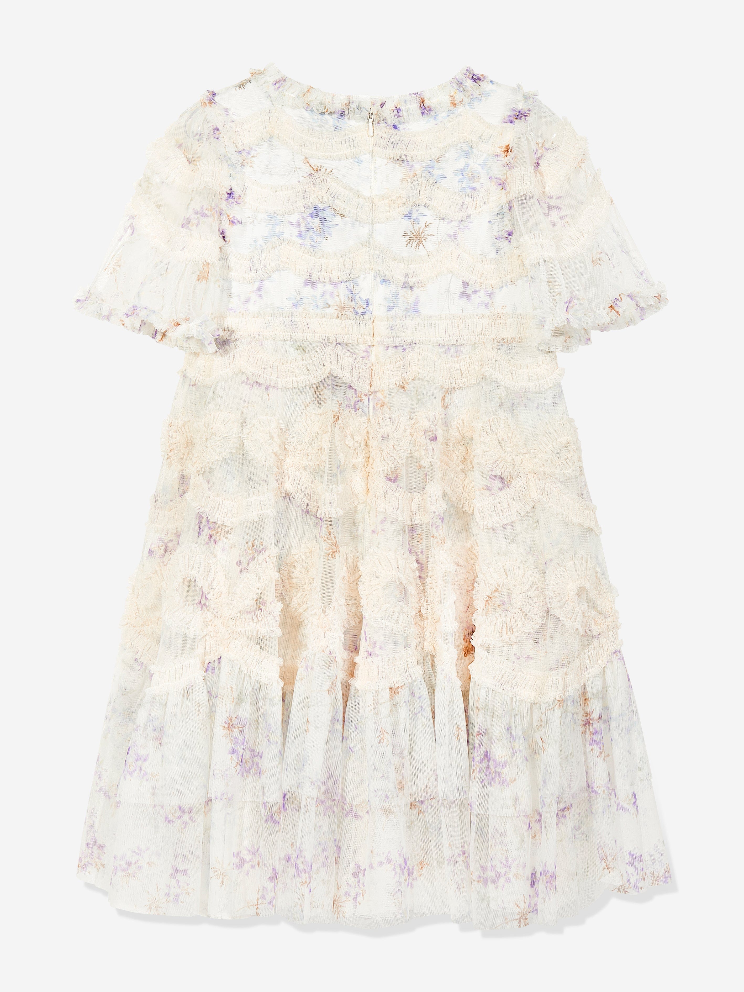 Needle & Thread Girls Ophelia Ditsy Ingrid Dress in Ivory