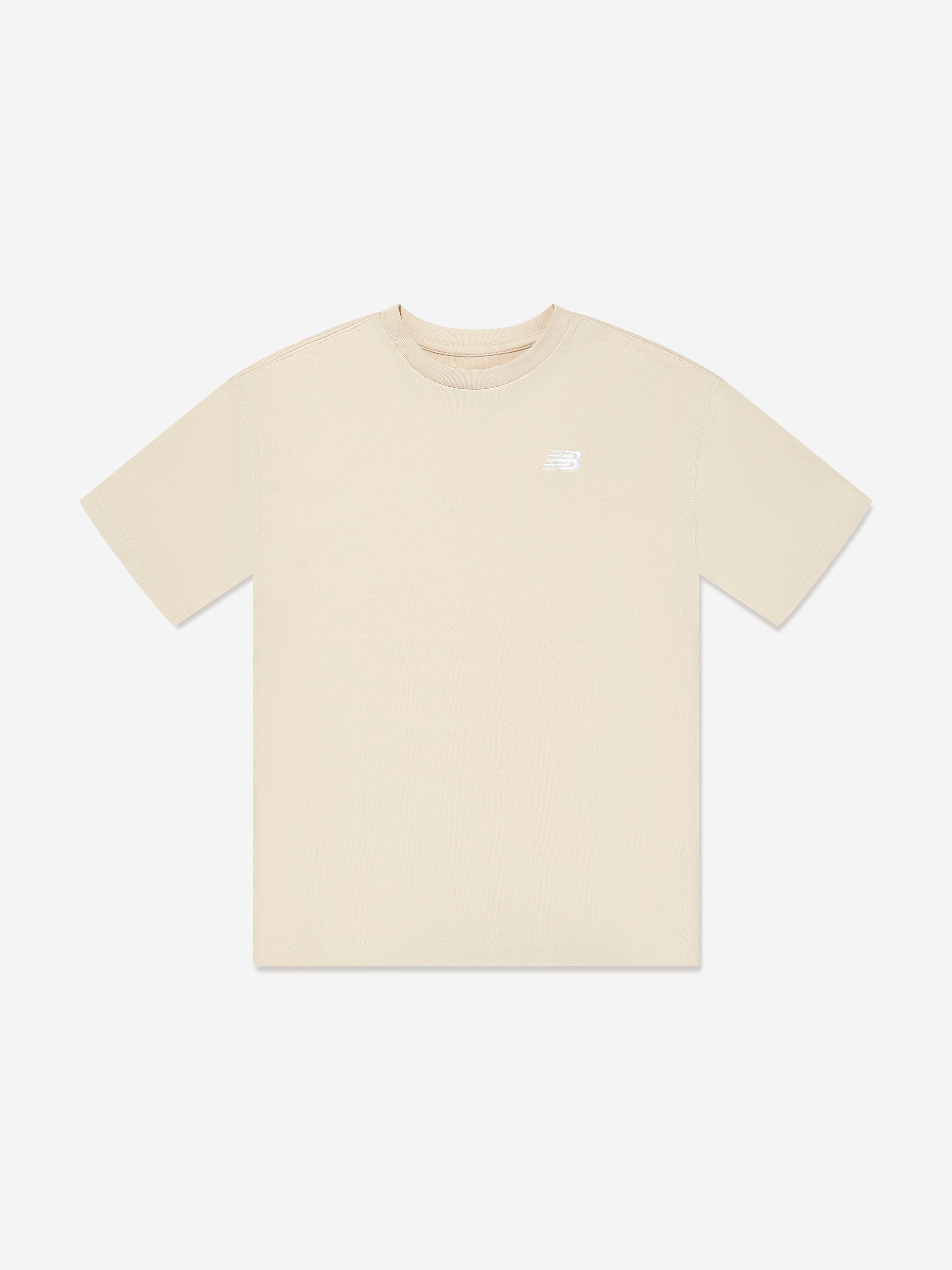 Boys Jersey Small Logo T-Shirt in Beige