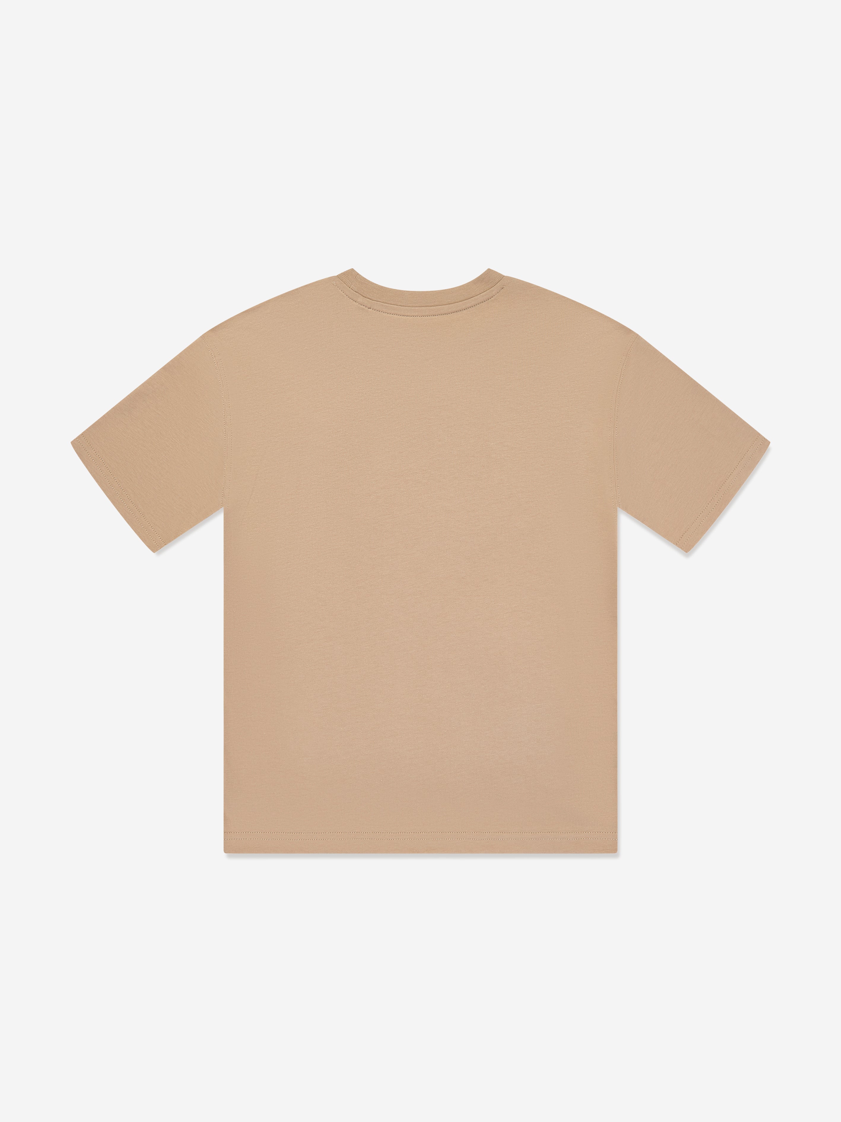 Boys Jersey Small Logo T-Shirt in Beige