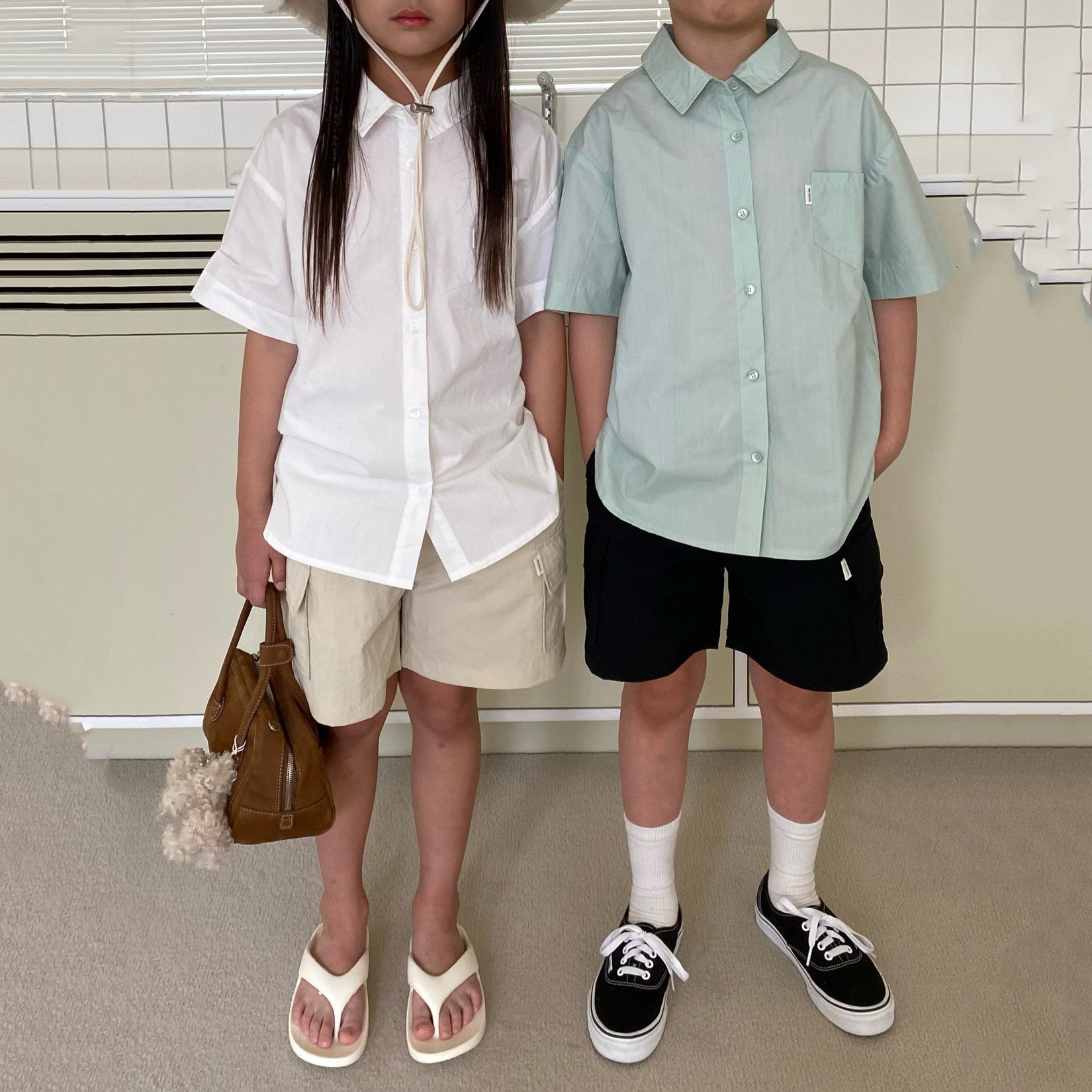 Boys & Girls Mint Cotton Shirt