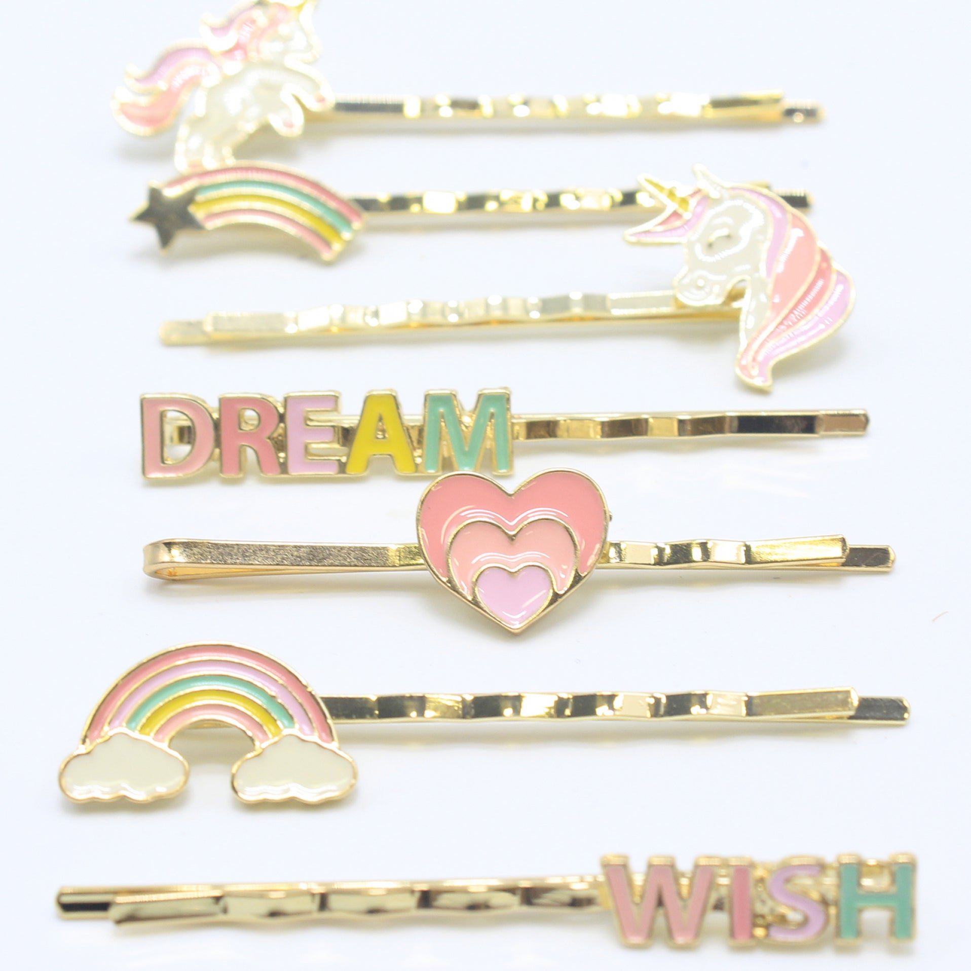 Multicolor Unicorn Hair Clips