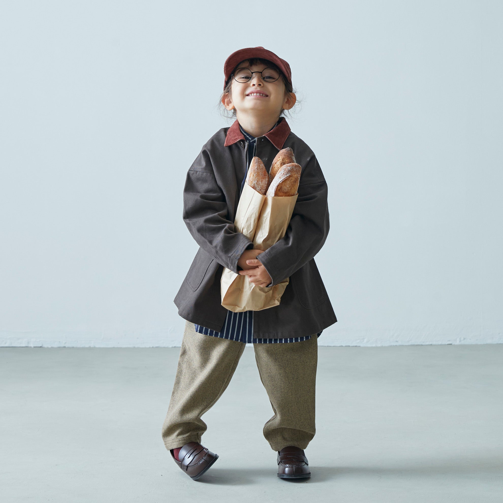 Boys & Girls Dark Brown Cotton Coat