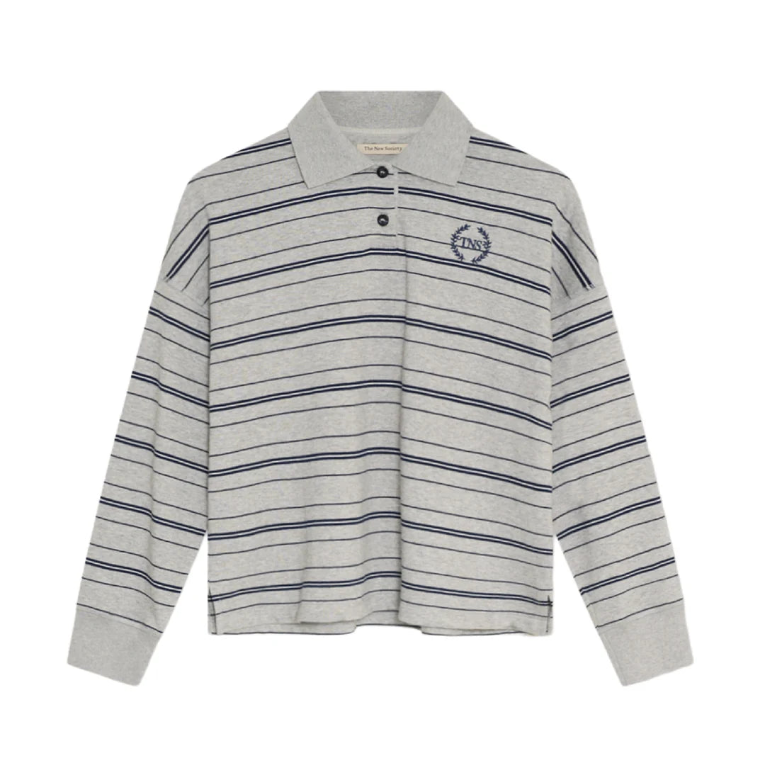 Boys & Girls Grey Stripes Cotton Polo Shirt