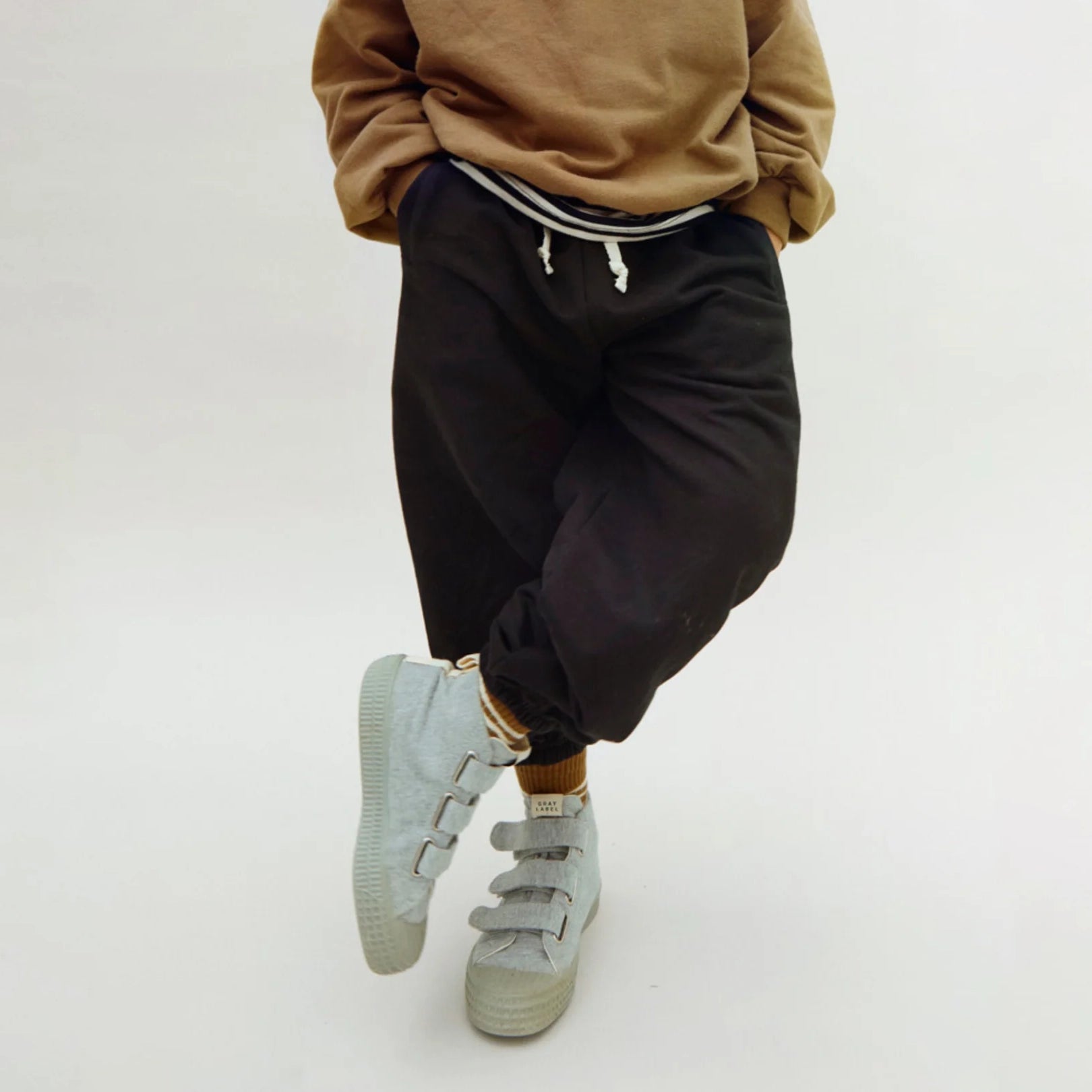 Boys & Girls Black Cotton Trousers