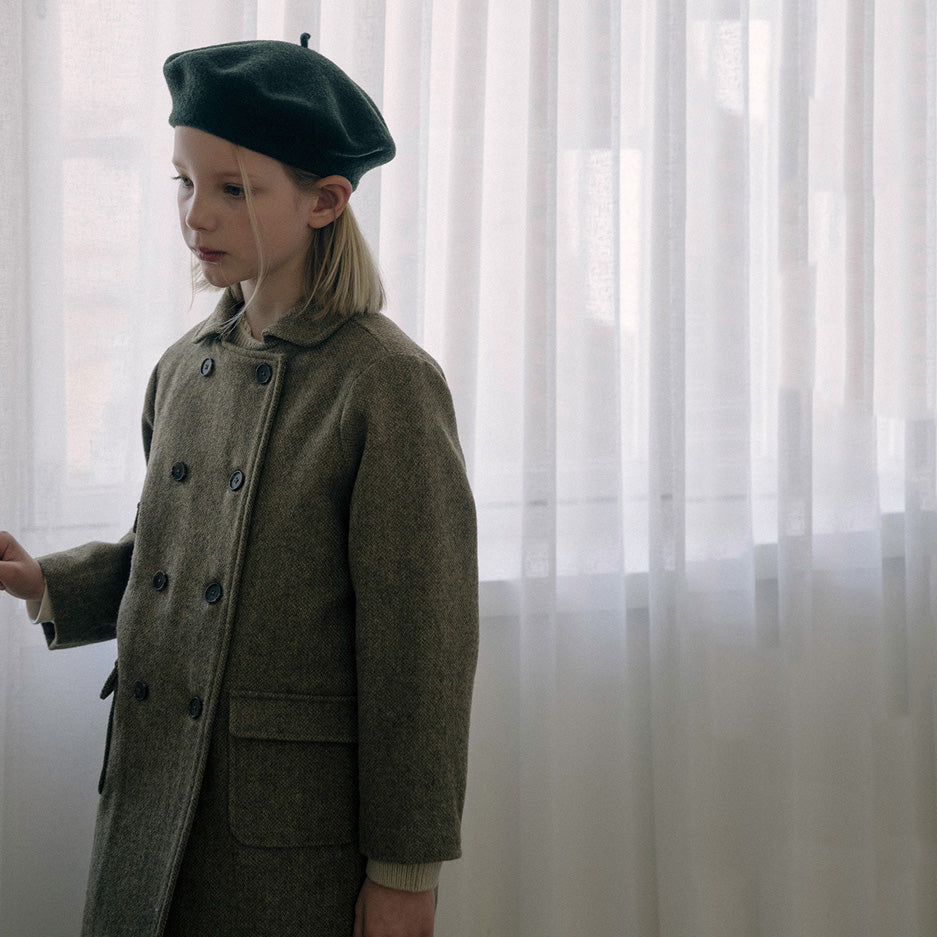 Girls Light Brown Wool Coat