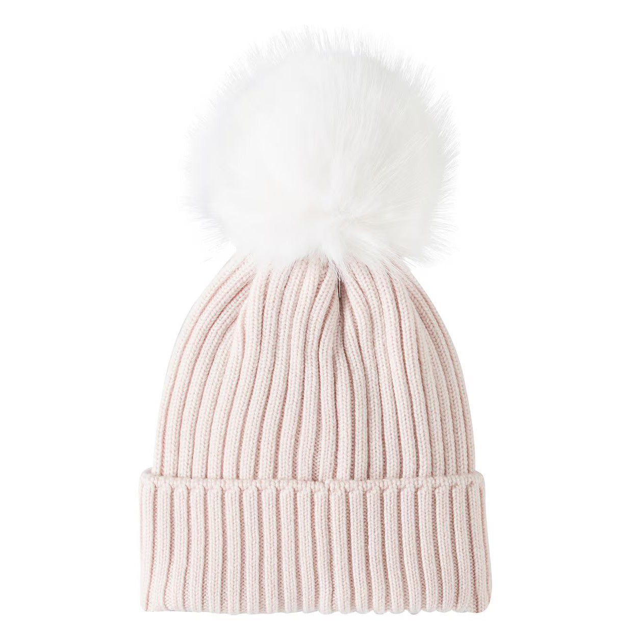 Girls Light Pink Knit Wool Hat