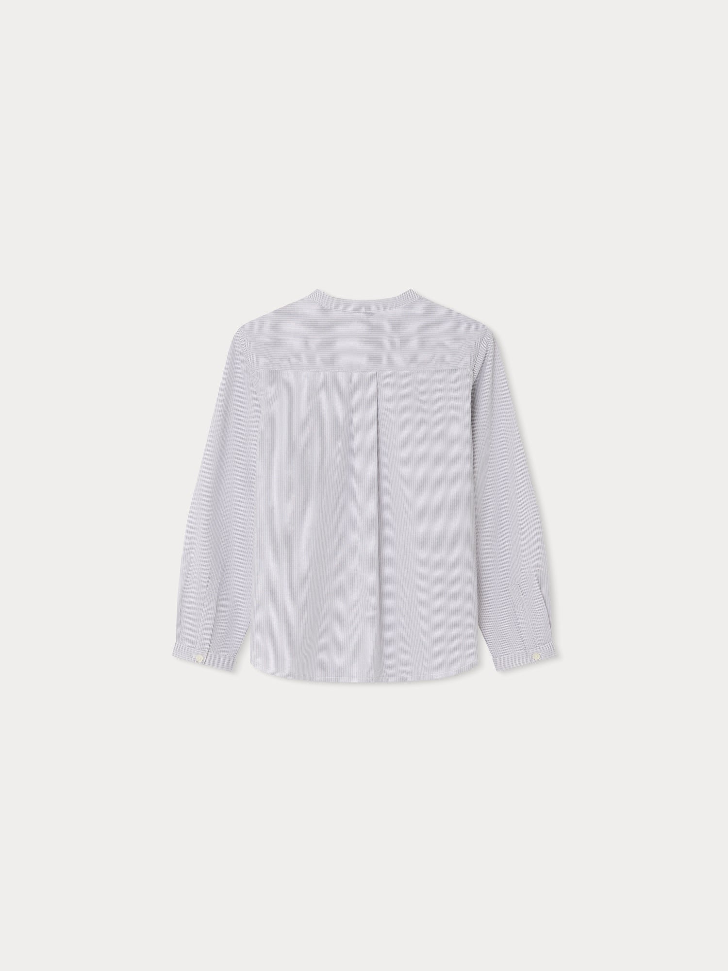 Boys Grey Stripes Cotton Shirt