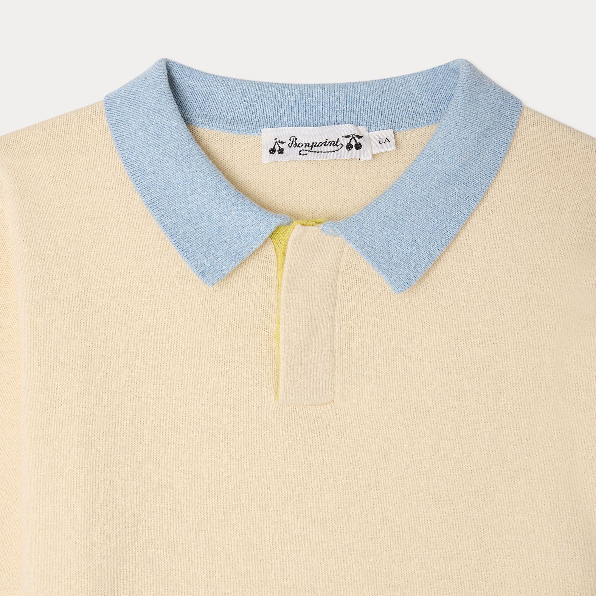 Boys Ivory Cotton Knit Sweater