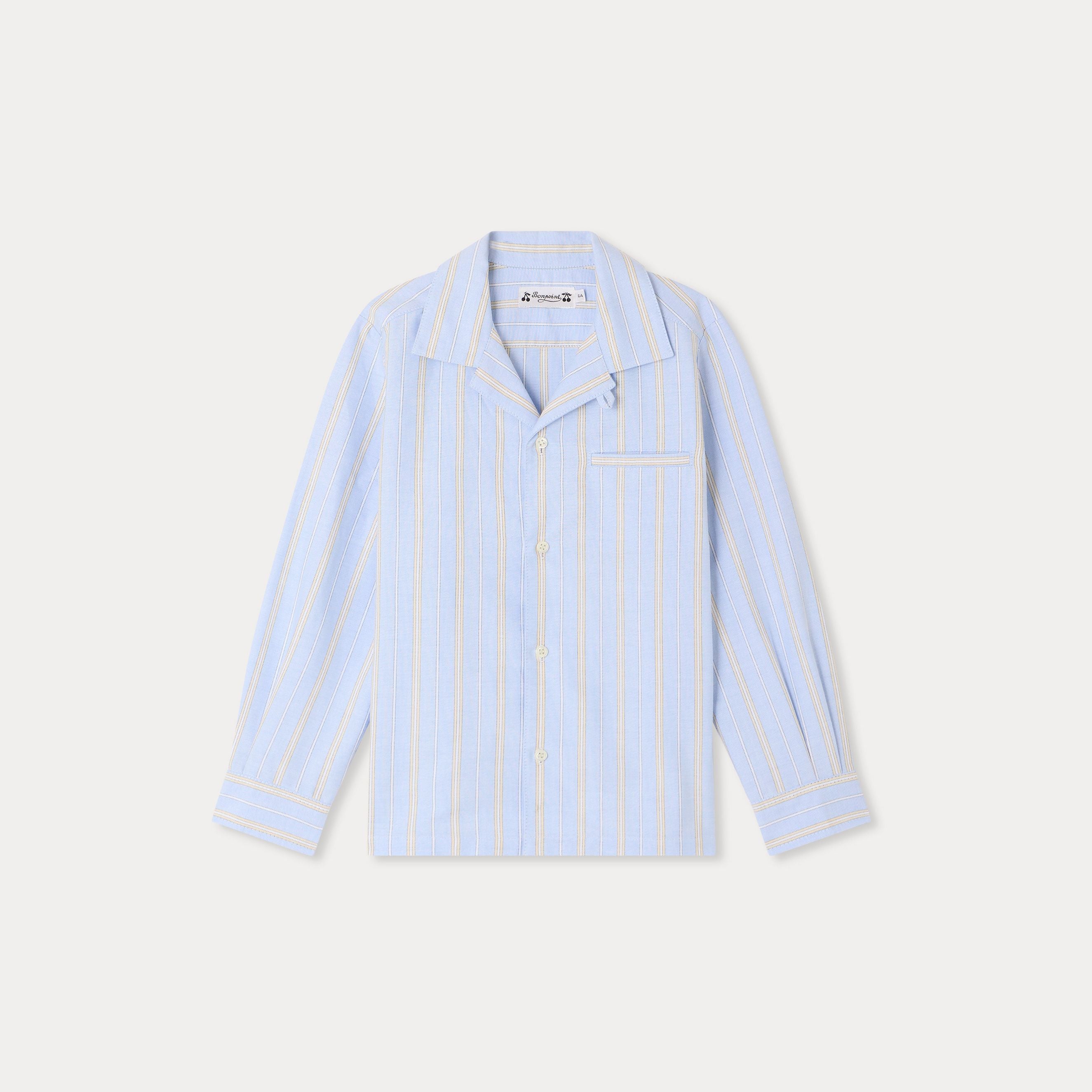 Boys Light Blue Stripes Cotton Shirt