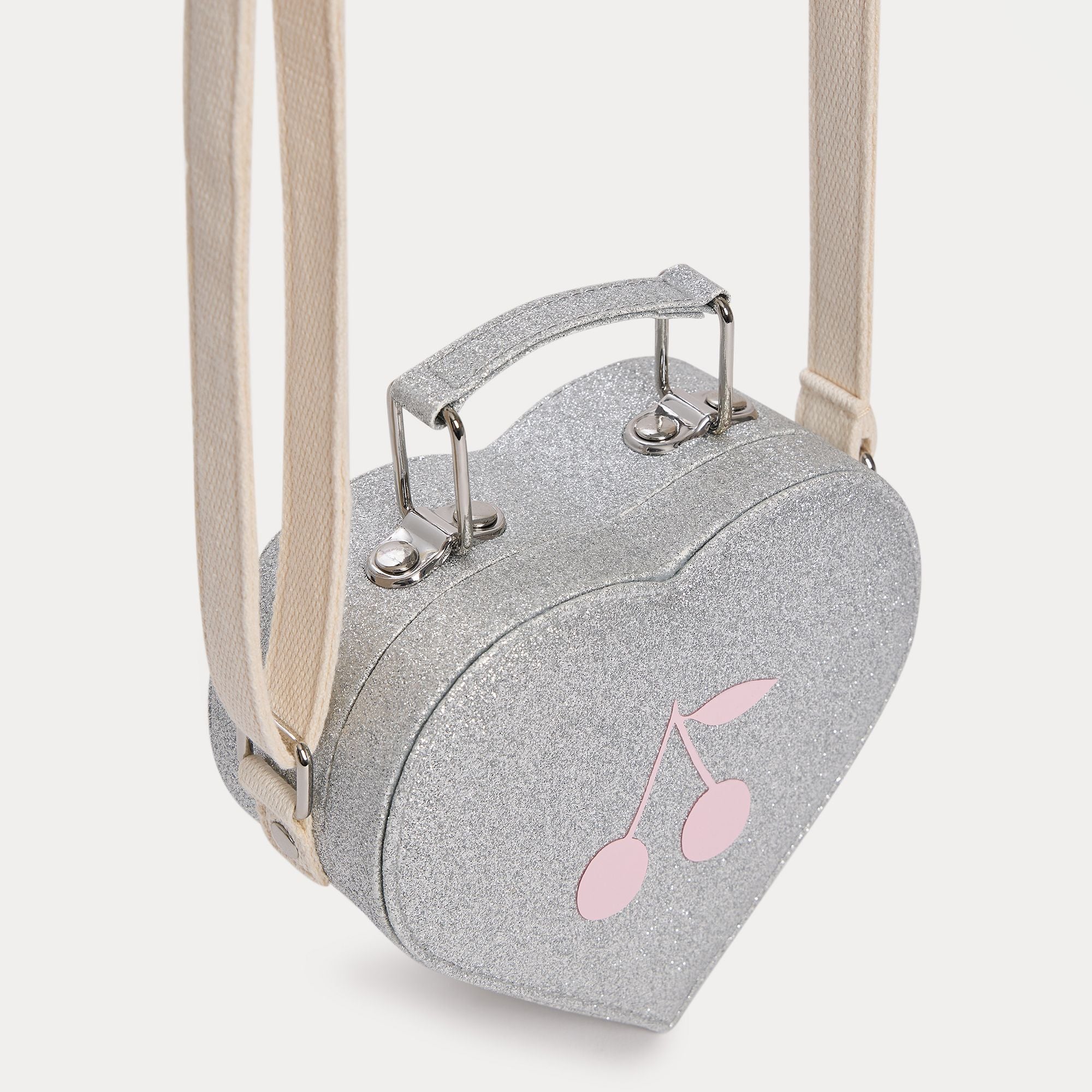 Girls Silver Heart Shoulder Bag(13.5x12x5.5 cm)