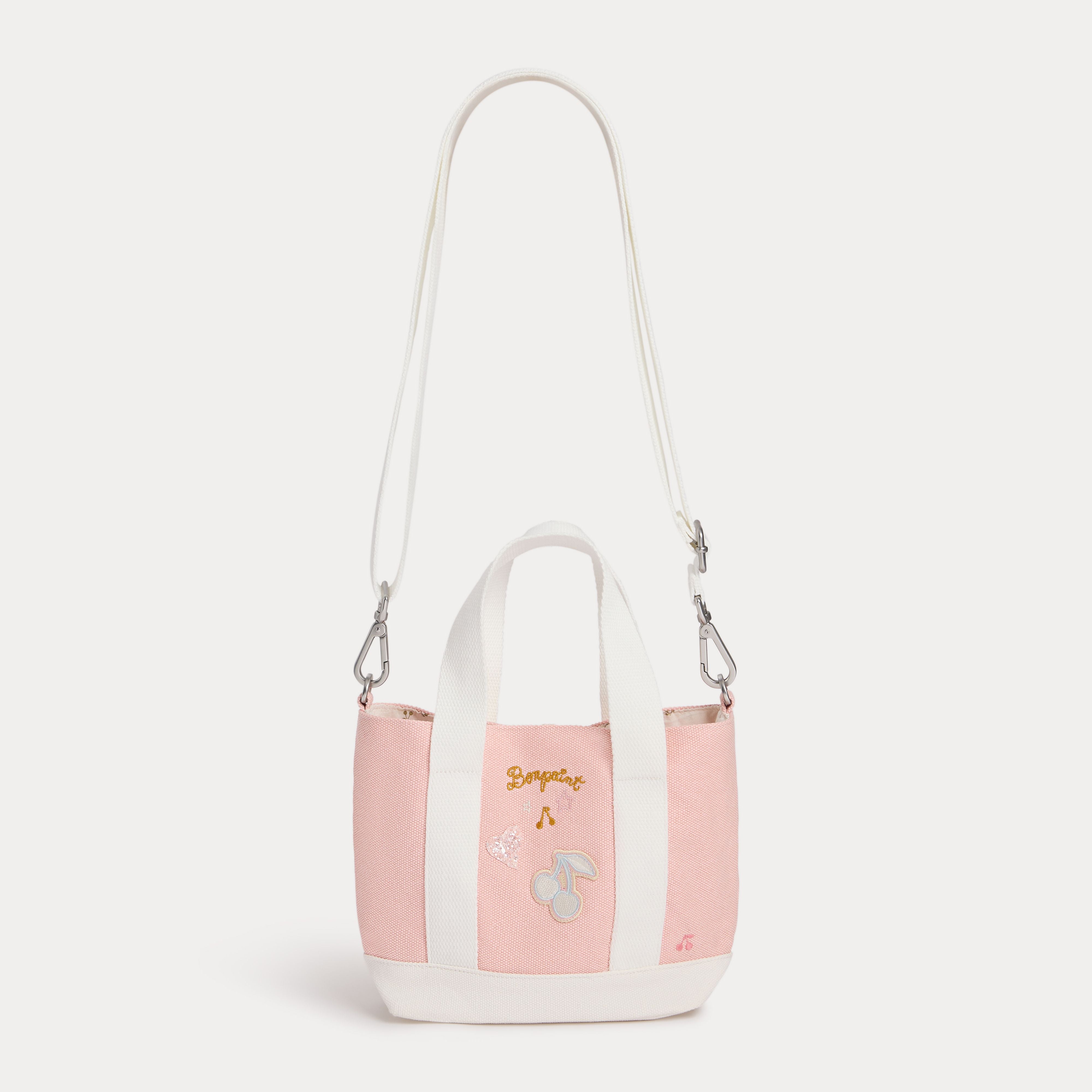 Girls Pale Pink Canvas Handbag (17 x 8 x 16.5 cm)