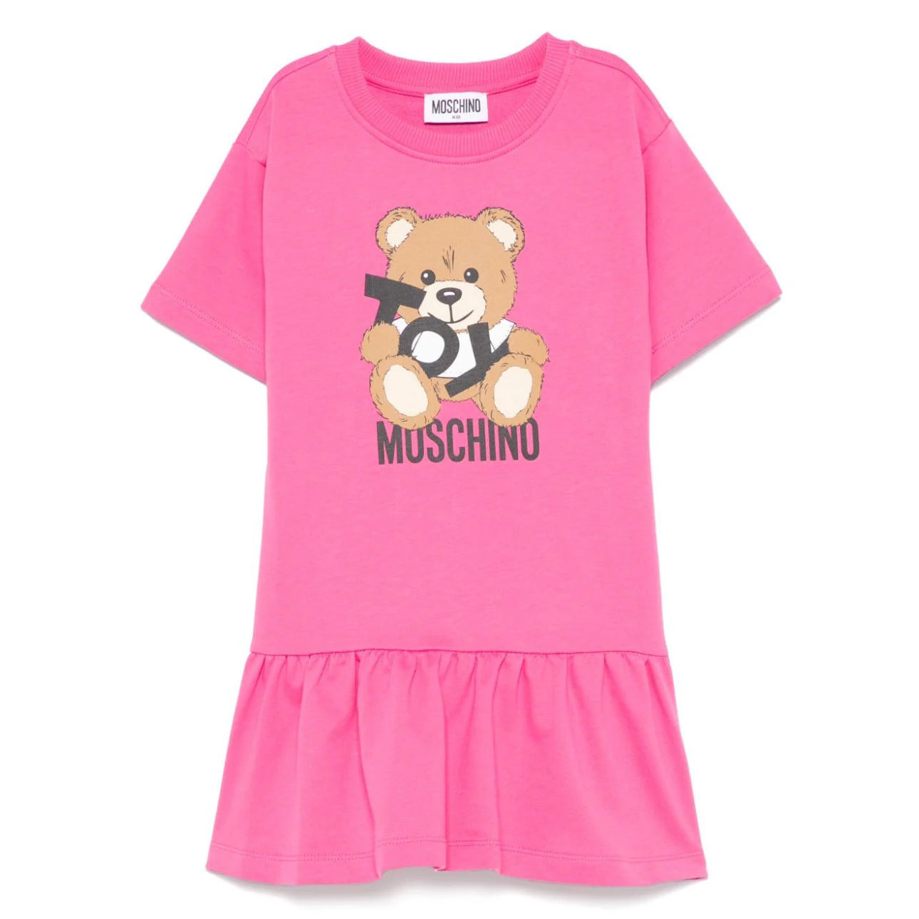 Girls Pink Printed Cotton Dress