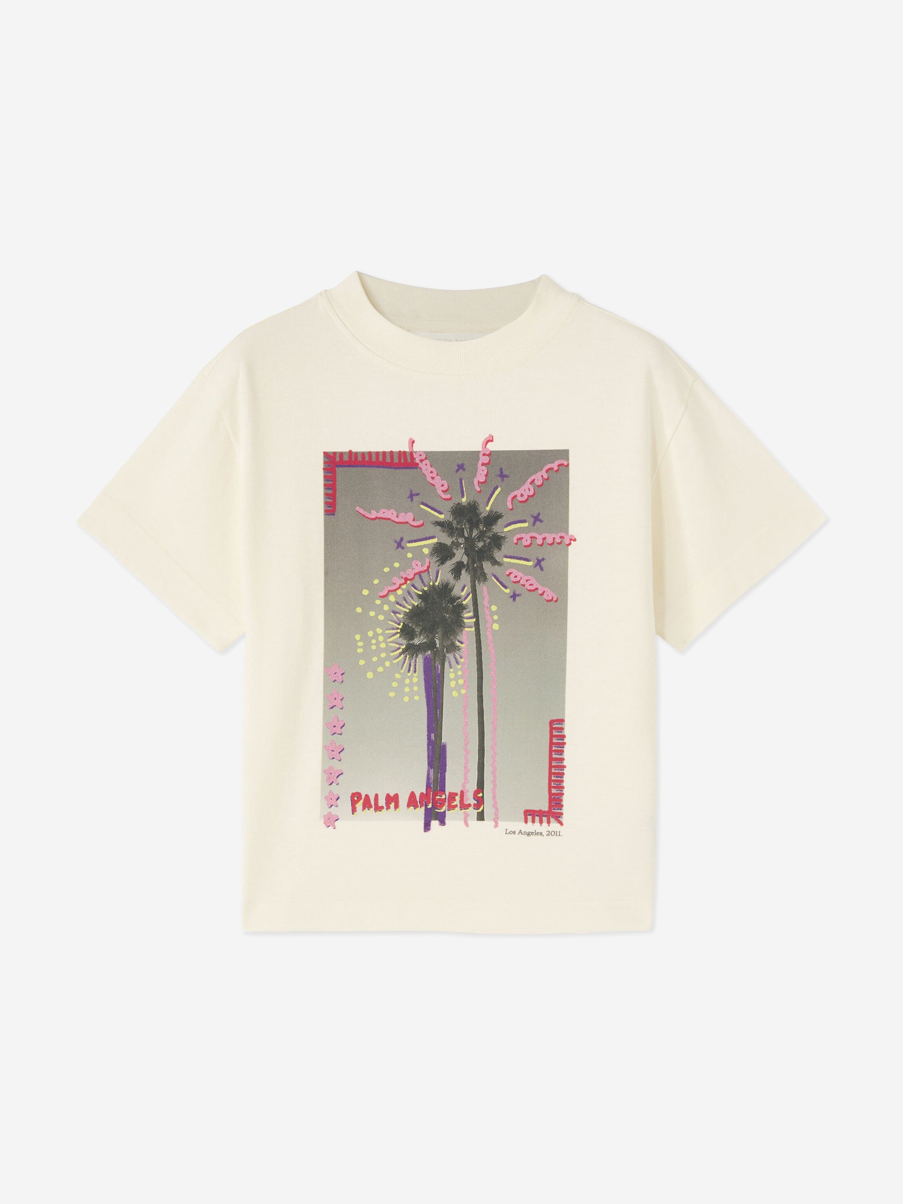 Palm Angels Girls LA Photo T-Shirt in Ivory