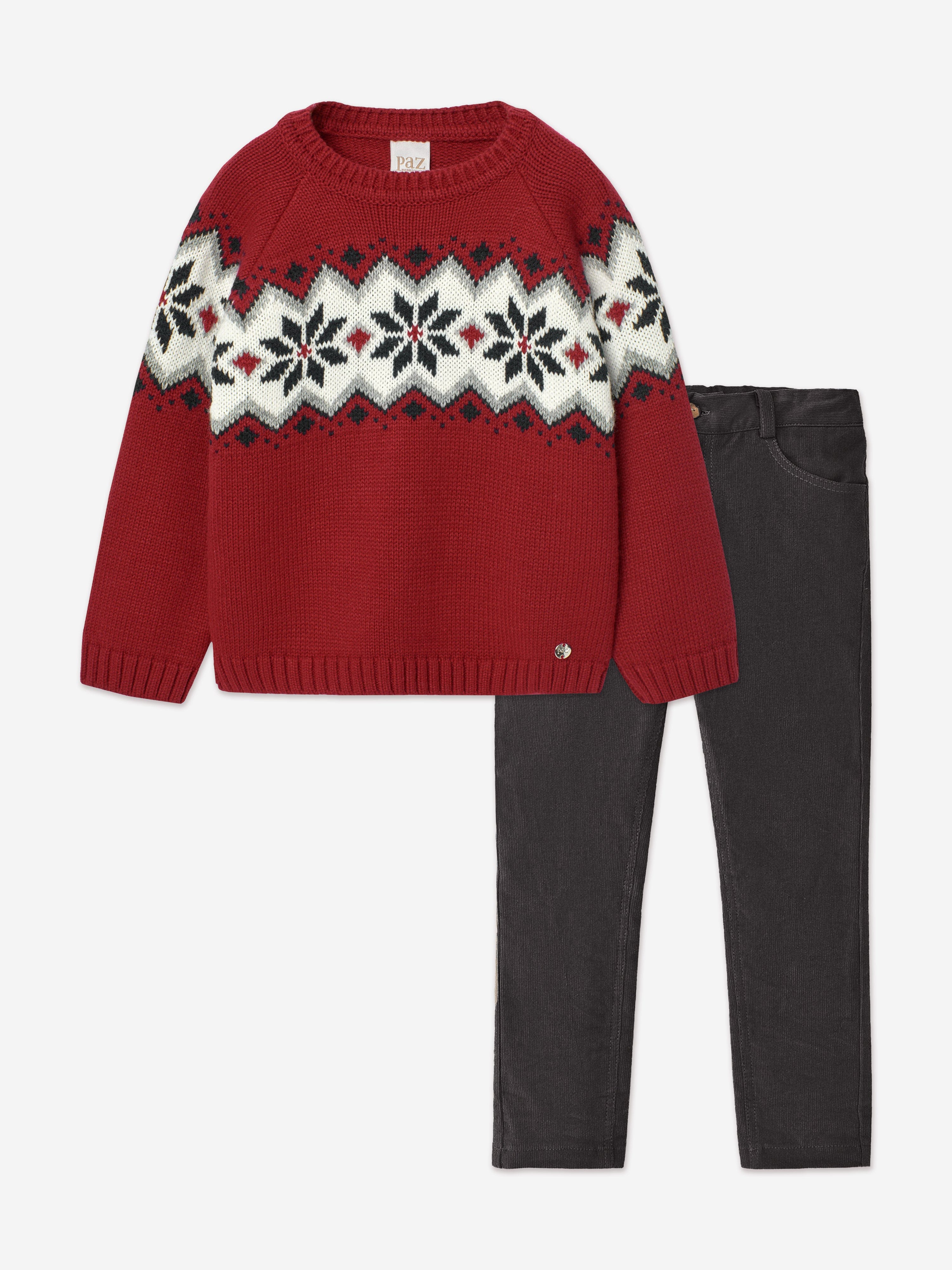 Baby Boys Trouser Set in Red