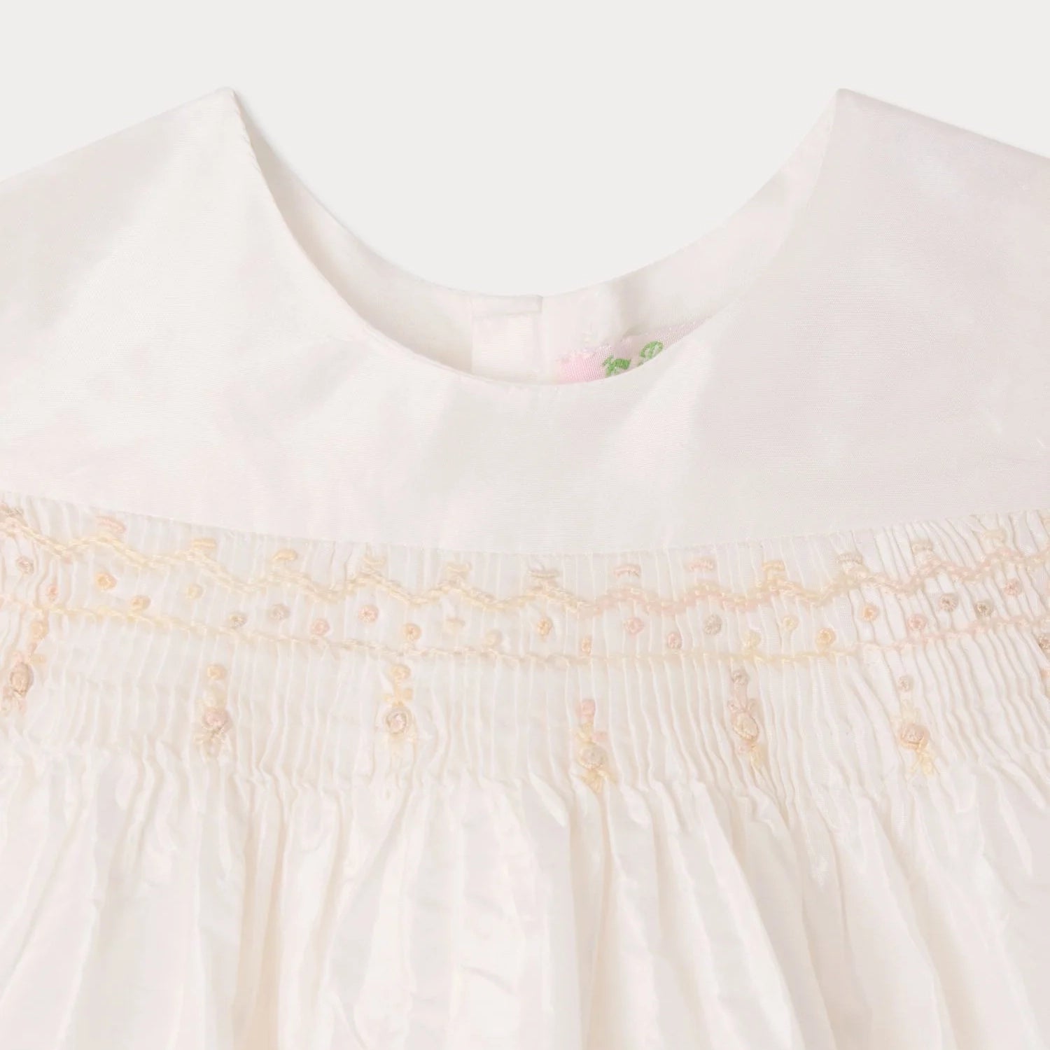 Baby Girls White Silk Dress Set