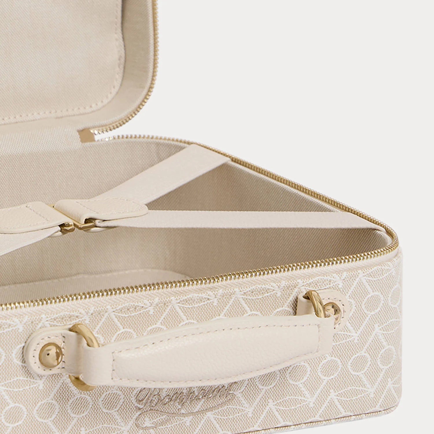 Beige Cherry Pattern Handbag(20 x 25 x 10 cm)