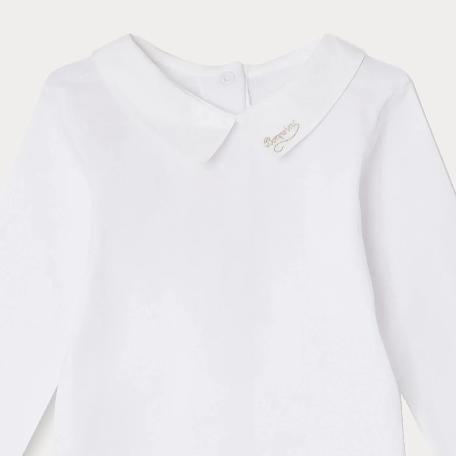 Baby Boys & Girls White Cotton Babysuit