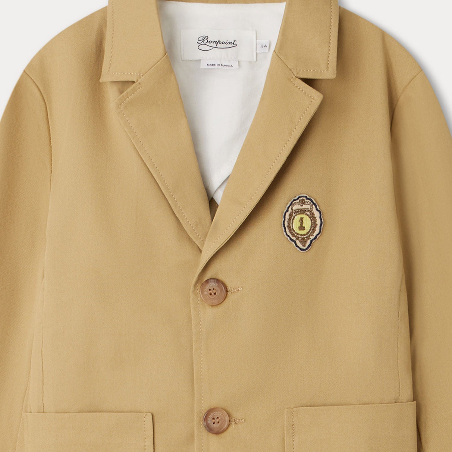 Boys Beige Cotton Coat