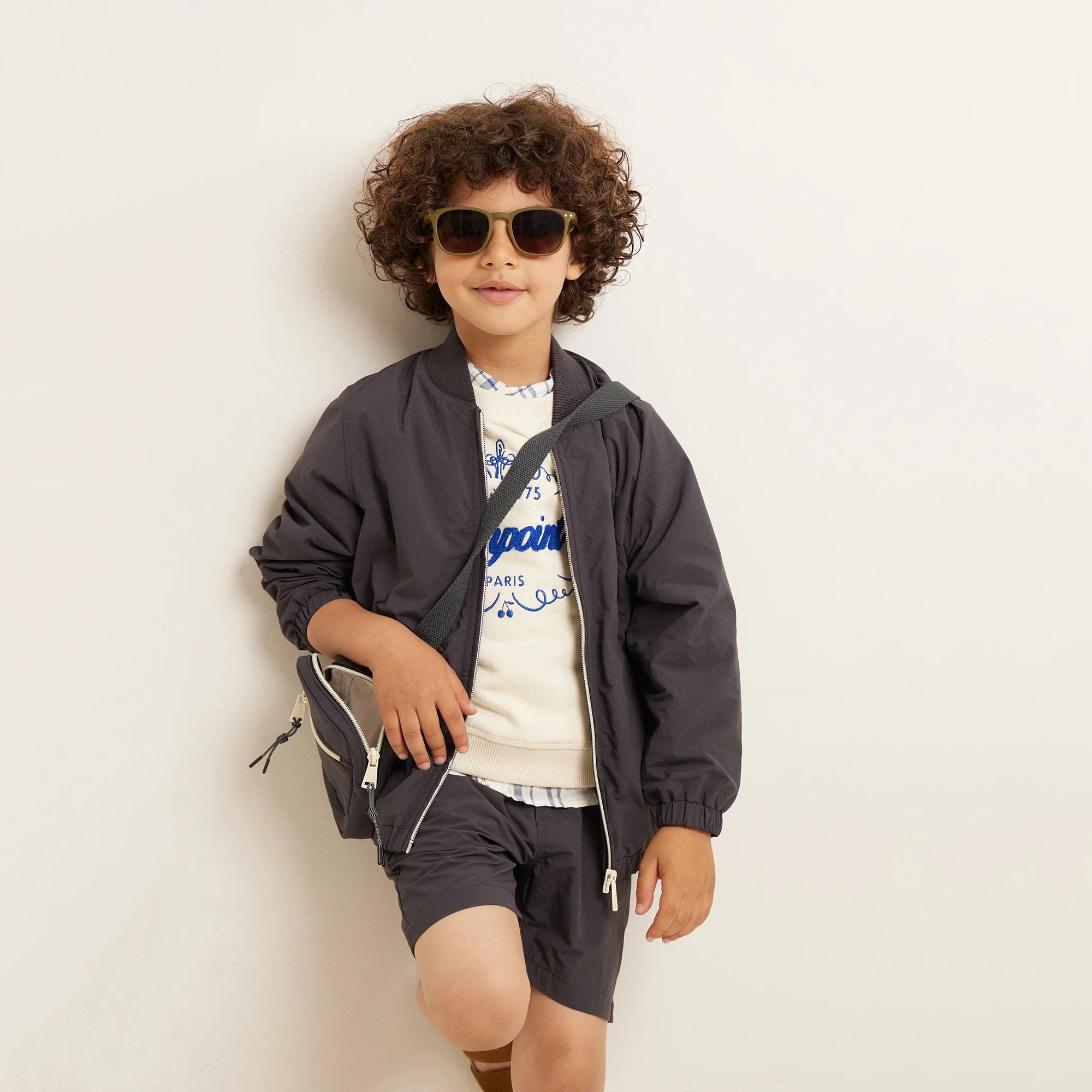 Boys Navy Zip-Up Jacket