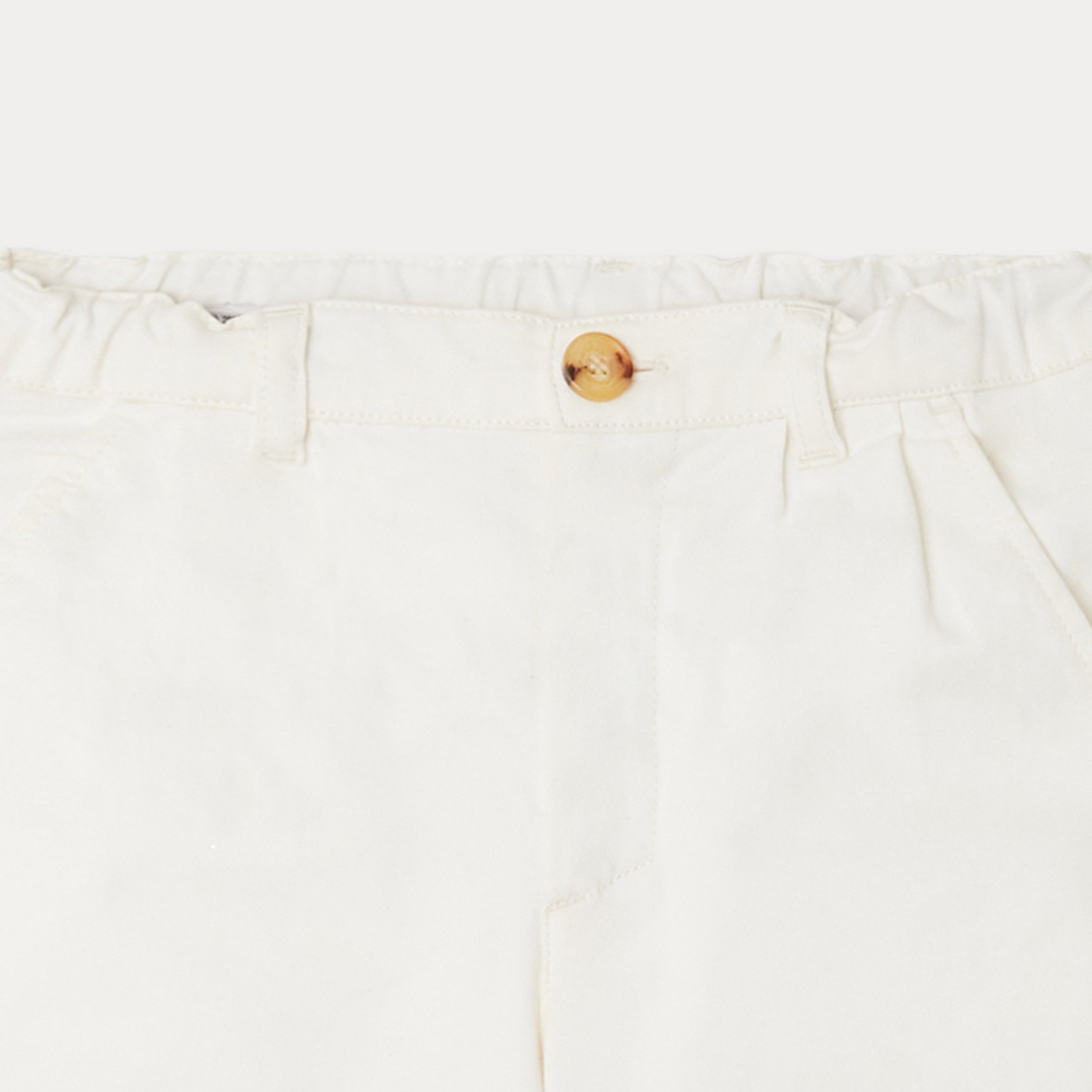 Boys White Cotton Trousers