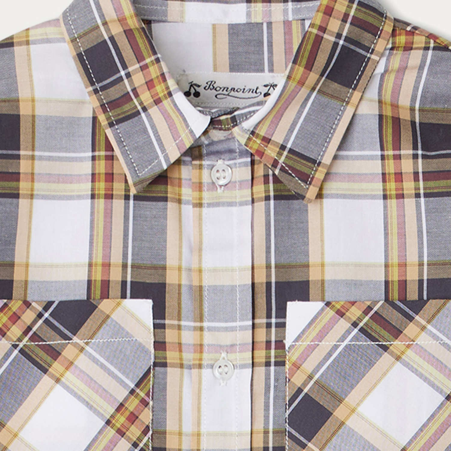 Boys Grey Check Cotton Shirt