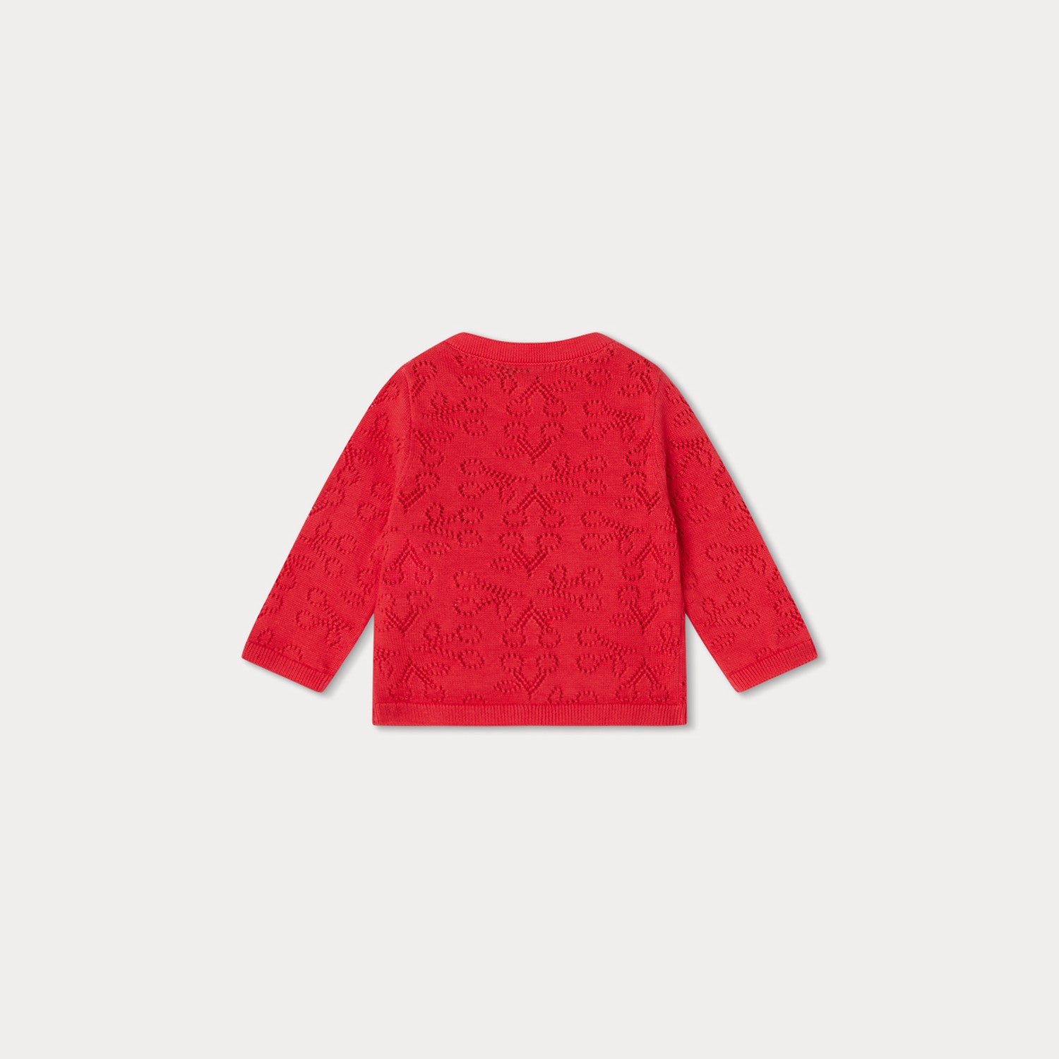 Baby Girls Red Cotton Cardigan