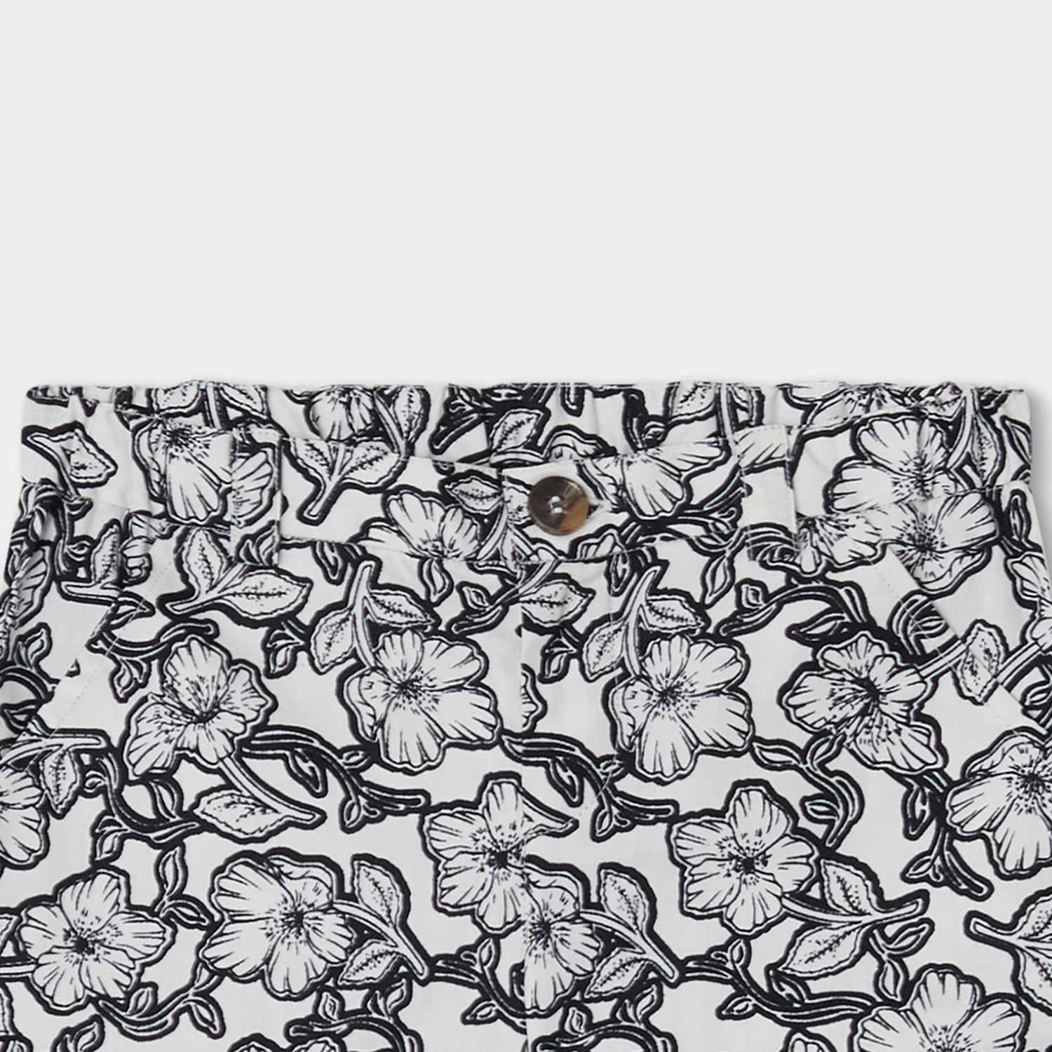 Baby Boys & Girls Black Flowers Cotton Shirt