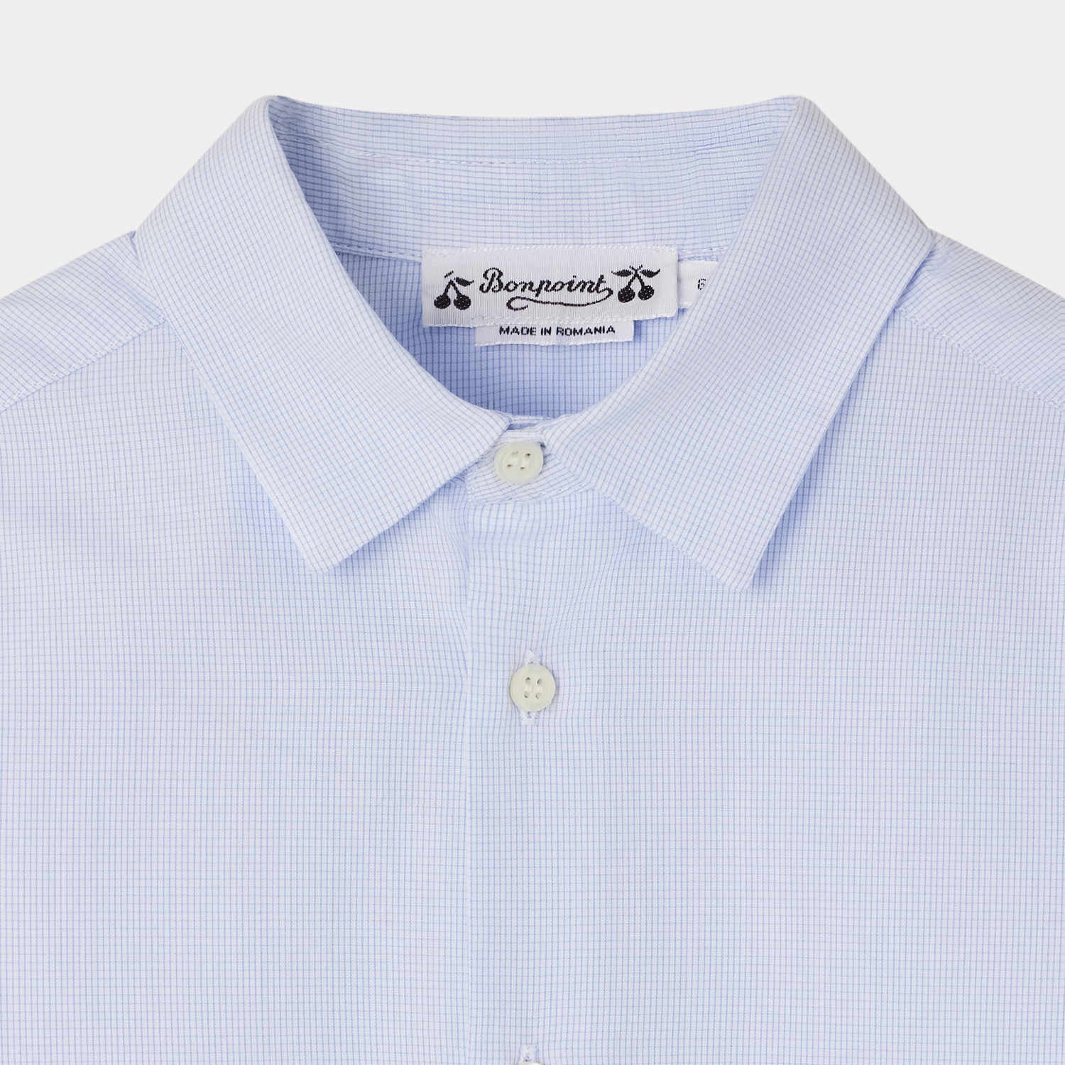 Boys Light Blue Check Cotton Shirt