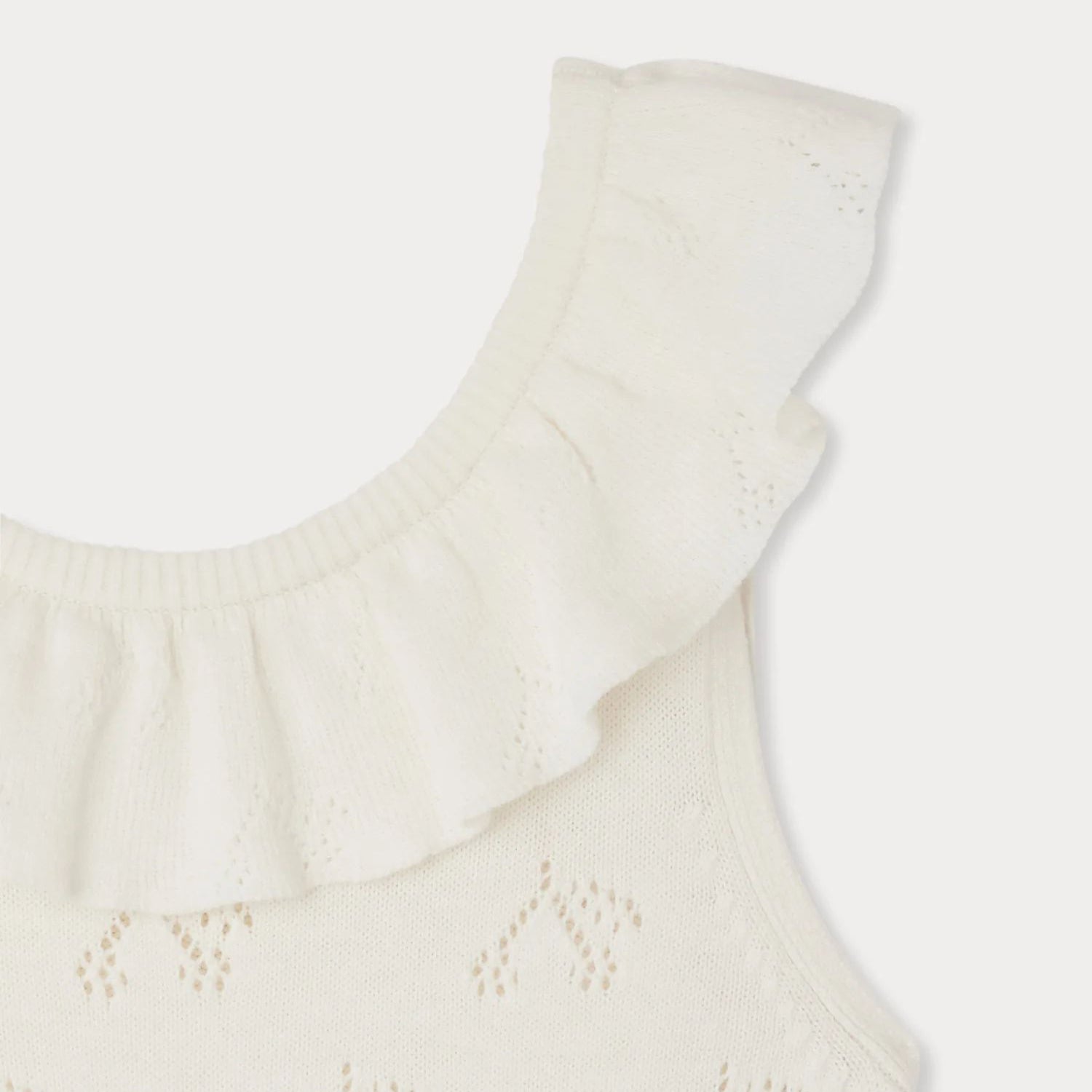 Girls White Cotton Knit Dress
