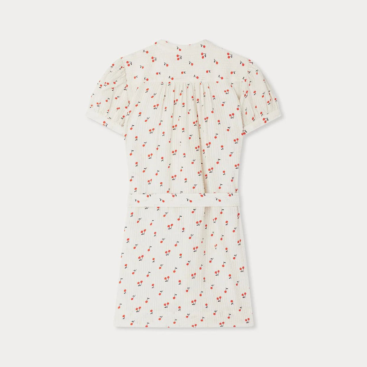 Girls White Cherry Cotton Dress