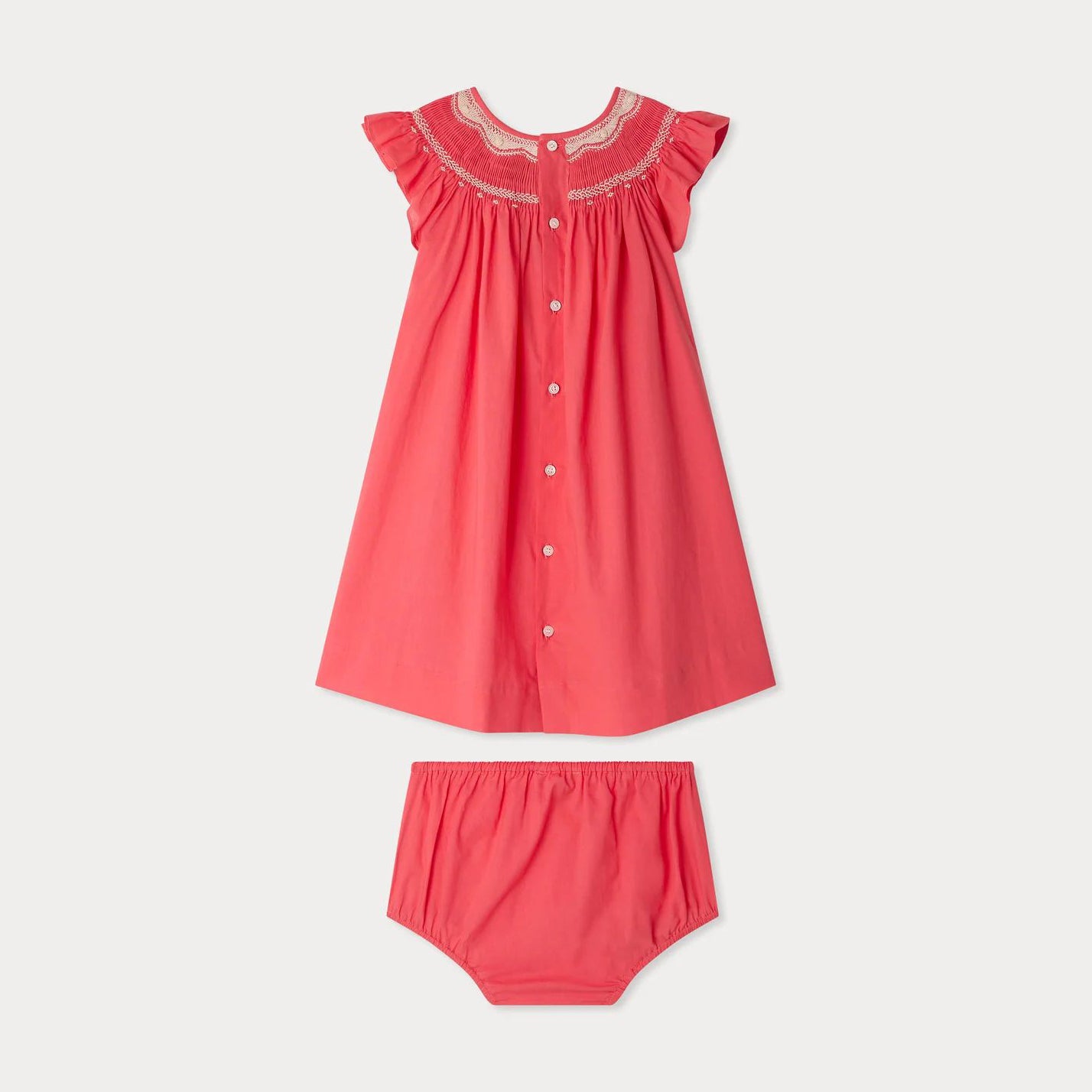 Baby Girls Pink Cotton Dress Set