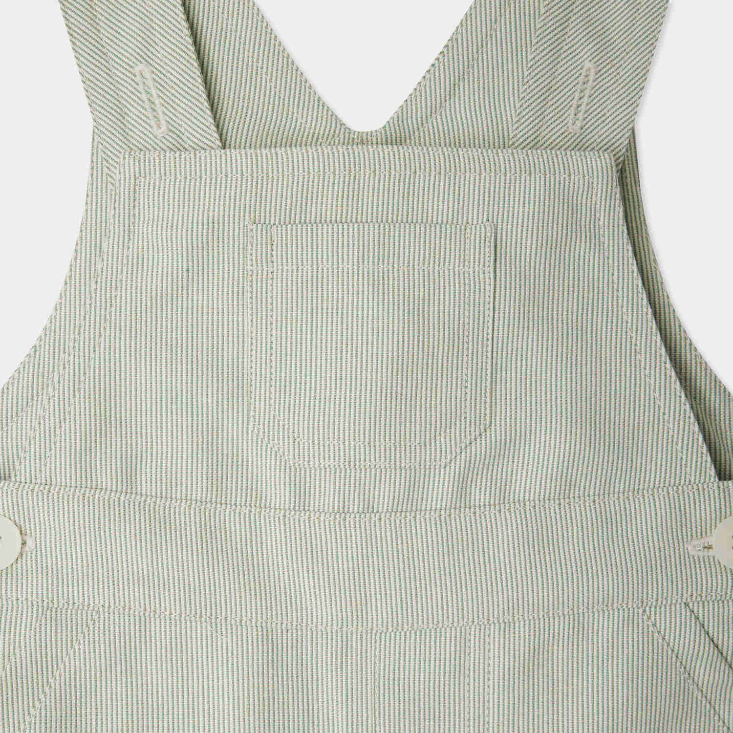 Baby Boys & Girls Light Green Stripes Jumpsuit