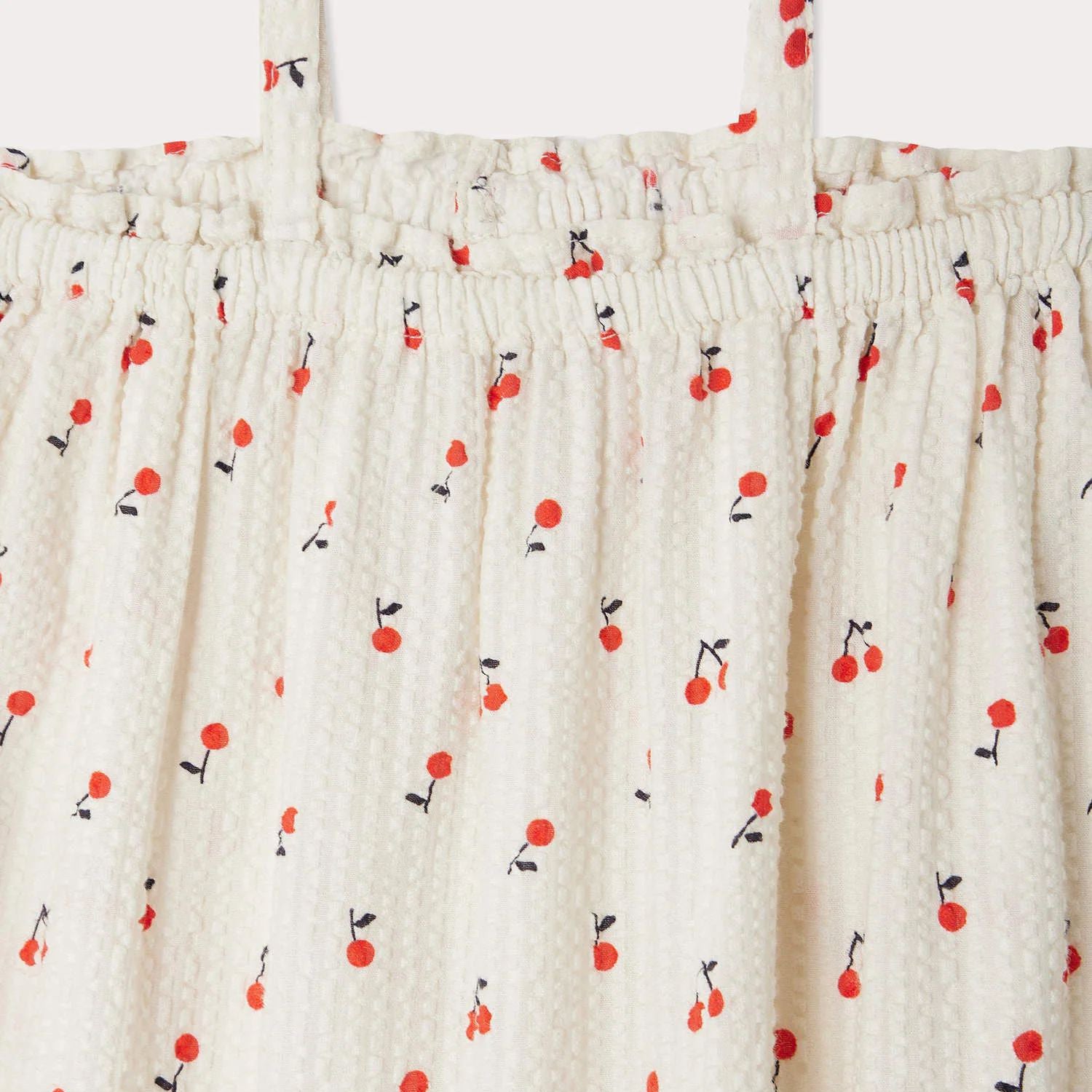 Baby Girls White Cherry Cotton Jumpsuit