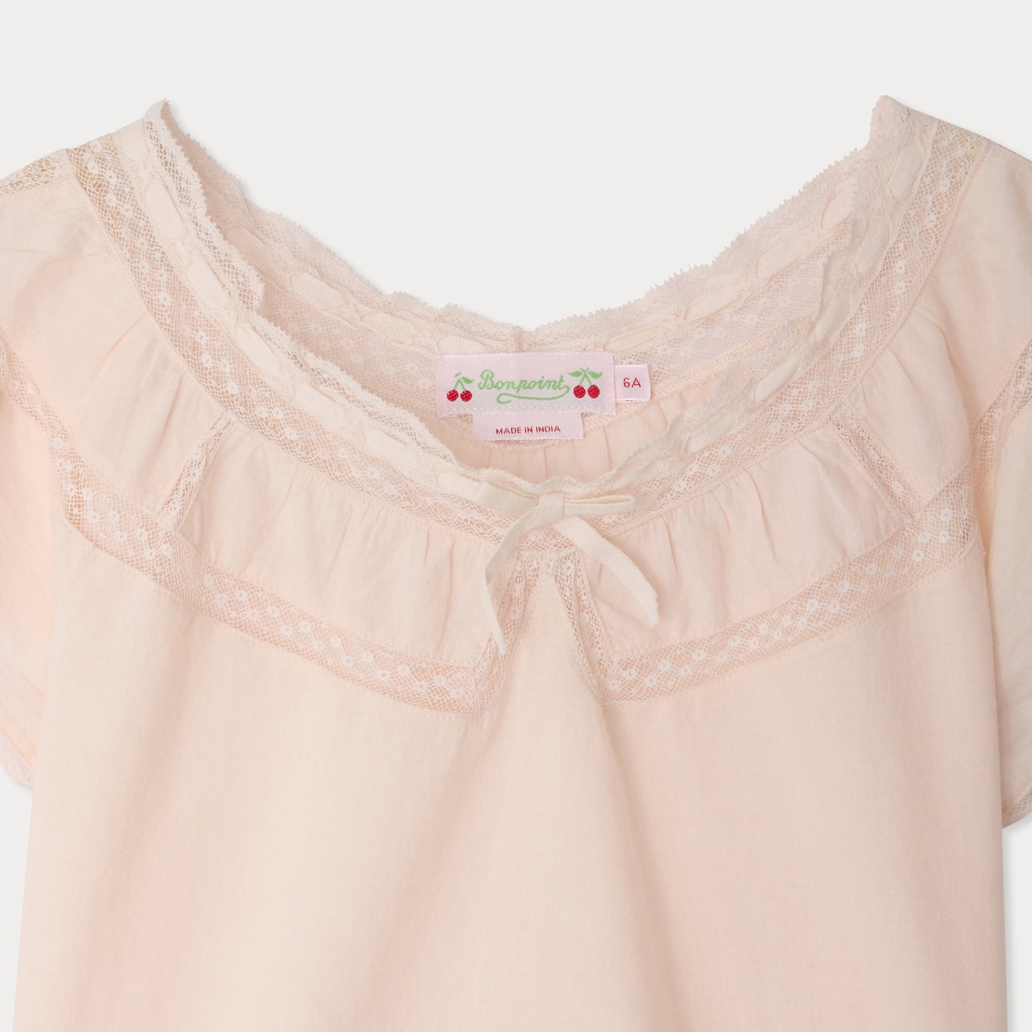 Girls Rose Pink Ruffled Cotton Blouse