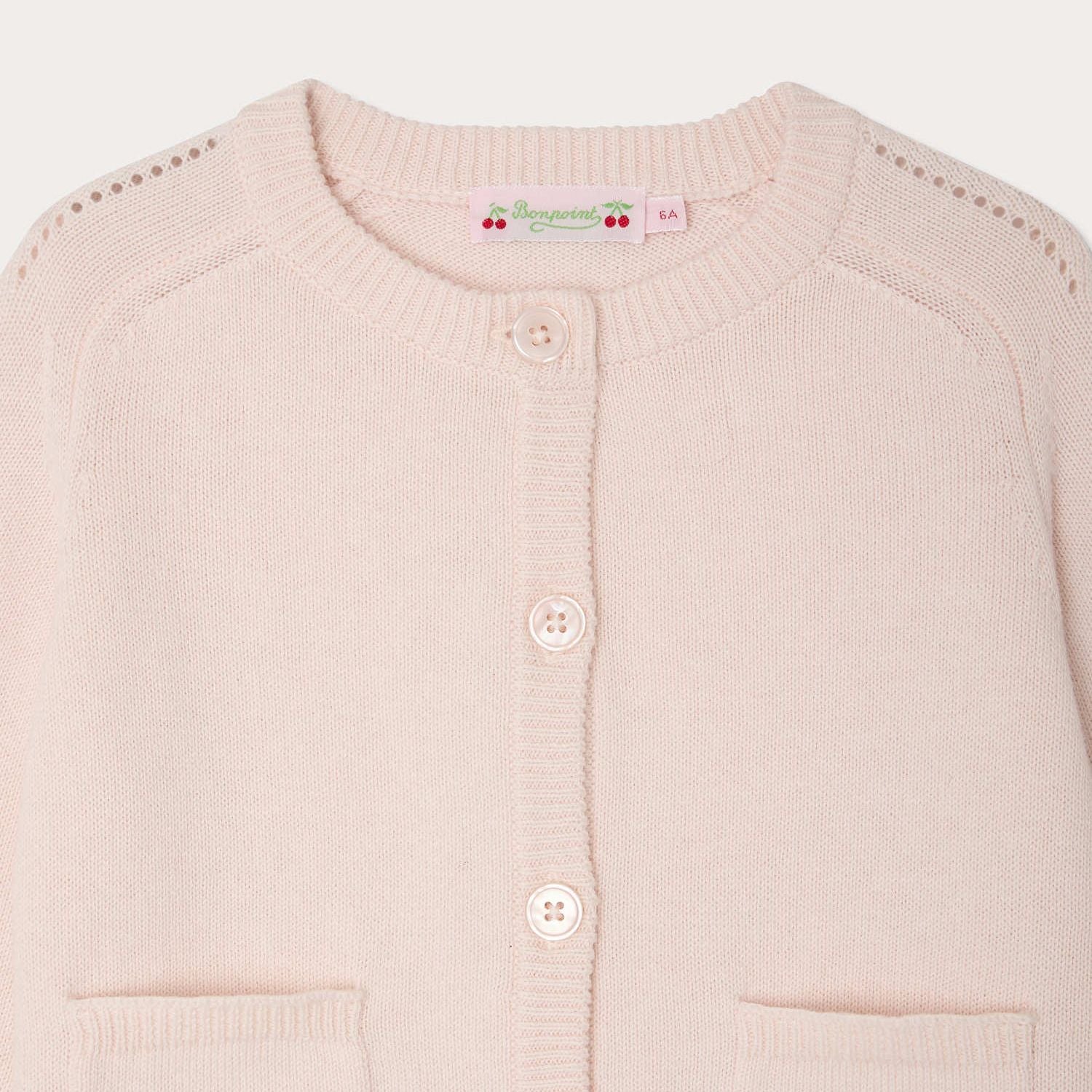 Girls Rose Pink Cotton Cardigan
