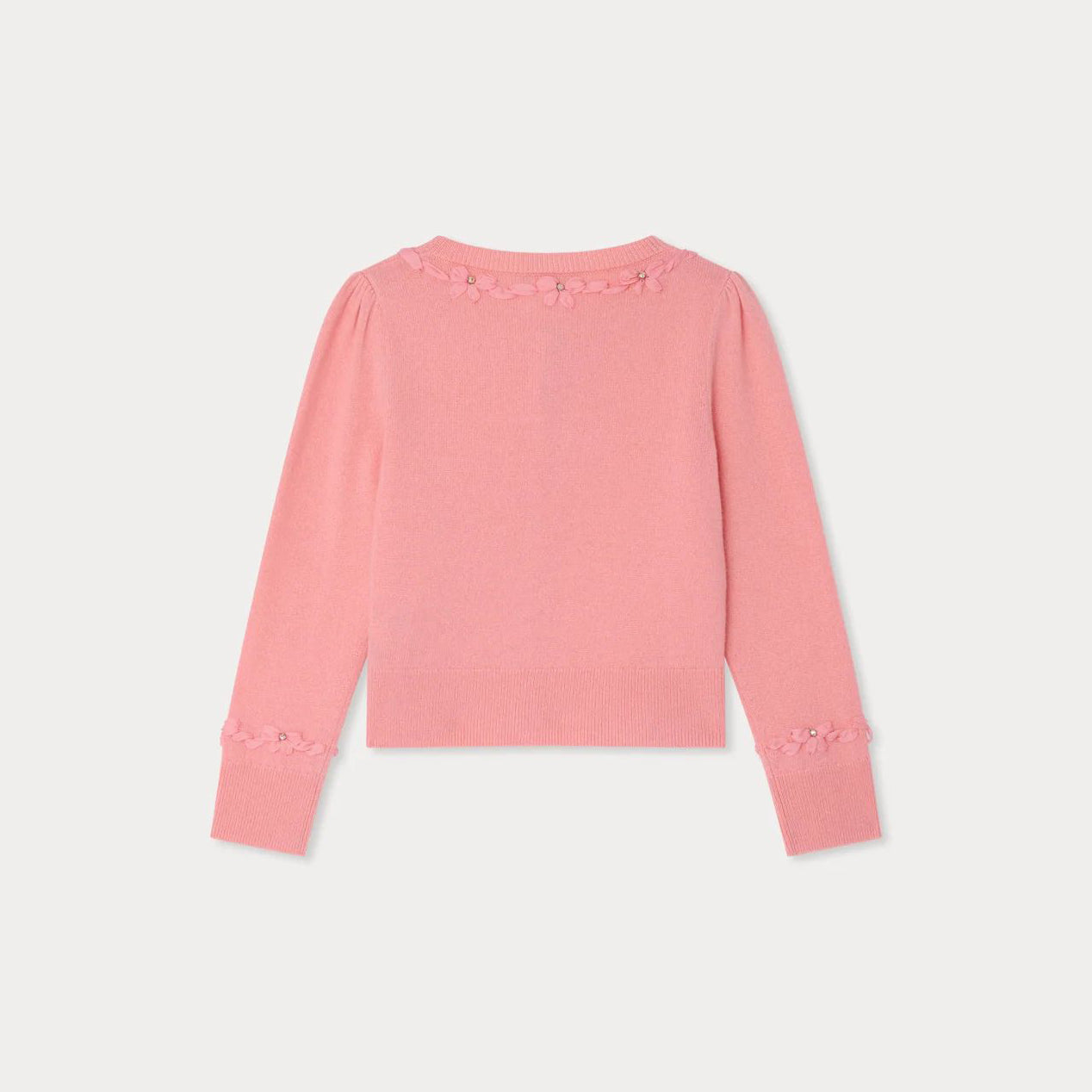 Girls Pink Cashmere Knit Cardigan