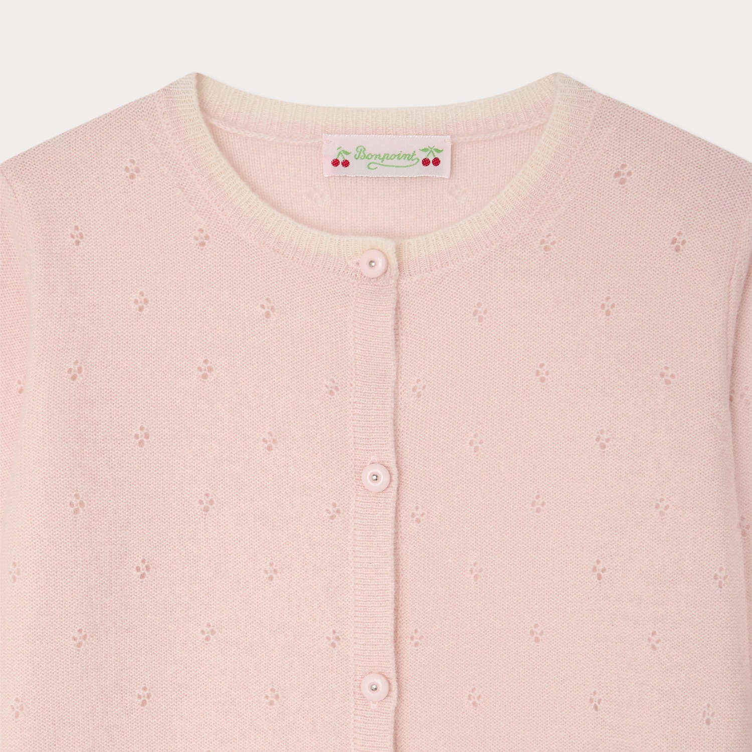Girls Rose Pink Cashmere Cardigan