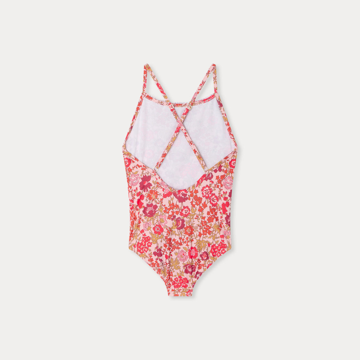Girls Pink Flower Swimsuit