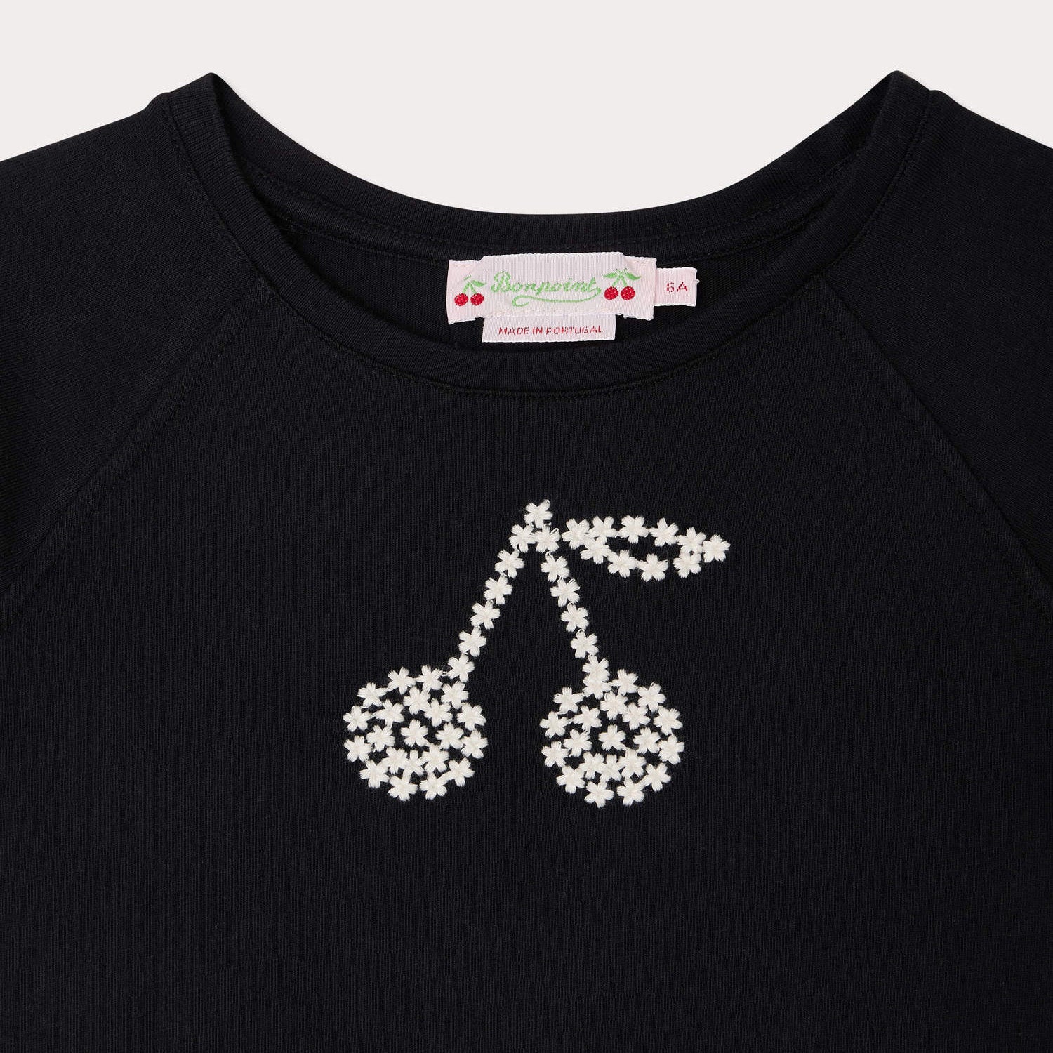 Girls Black Logo Cotton T-Shirt