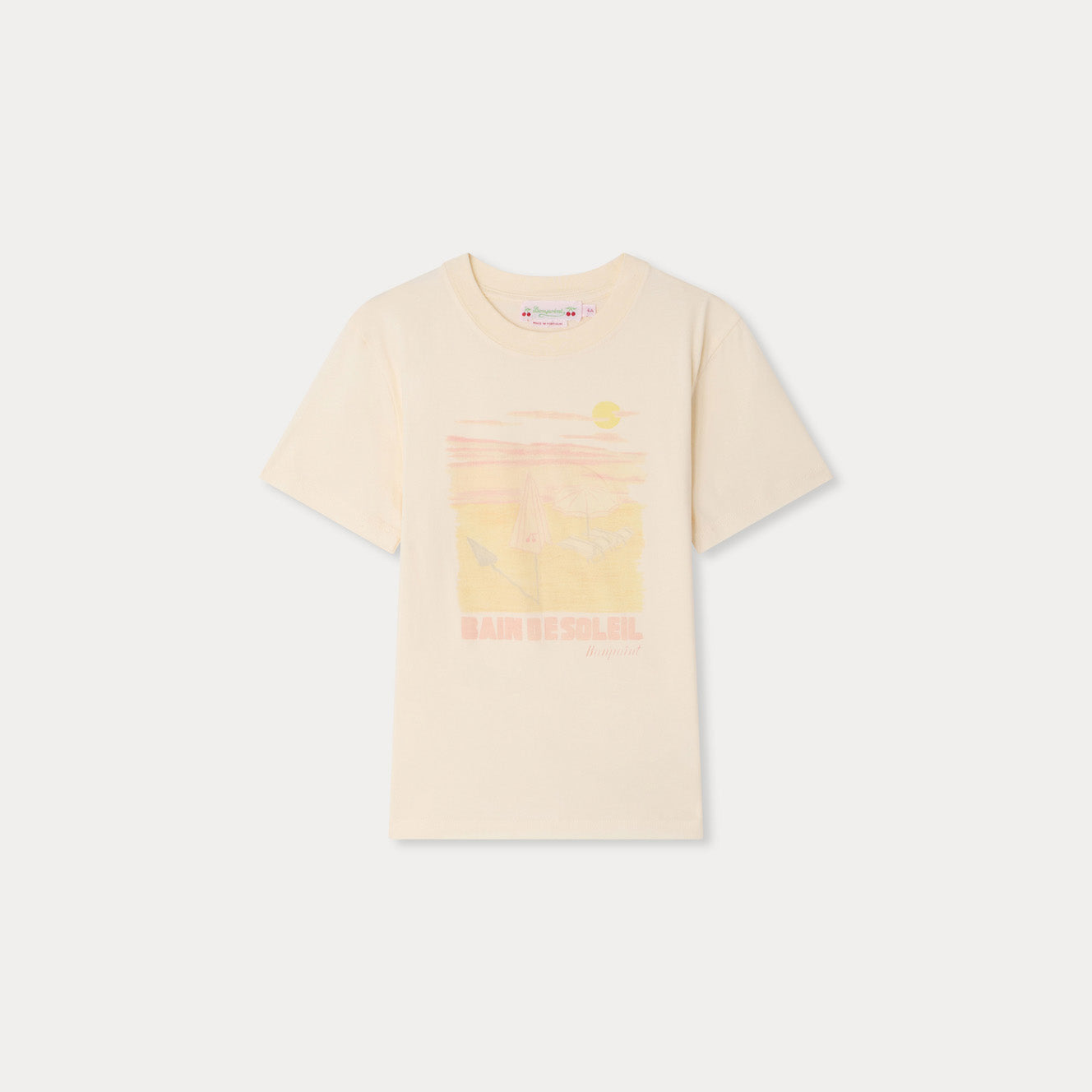 Girls Ivory Printed Cotton T-Shirt