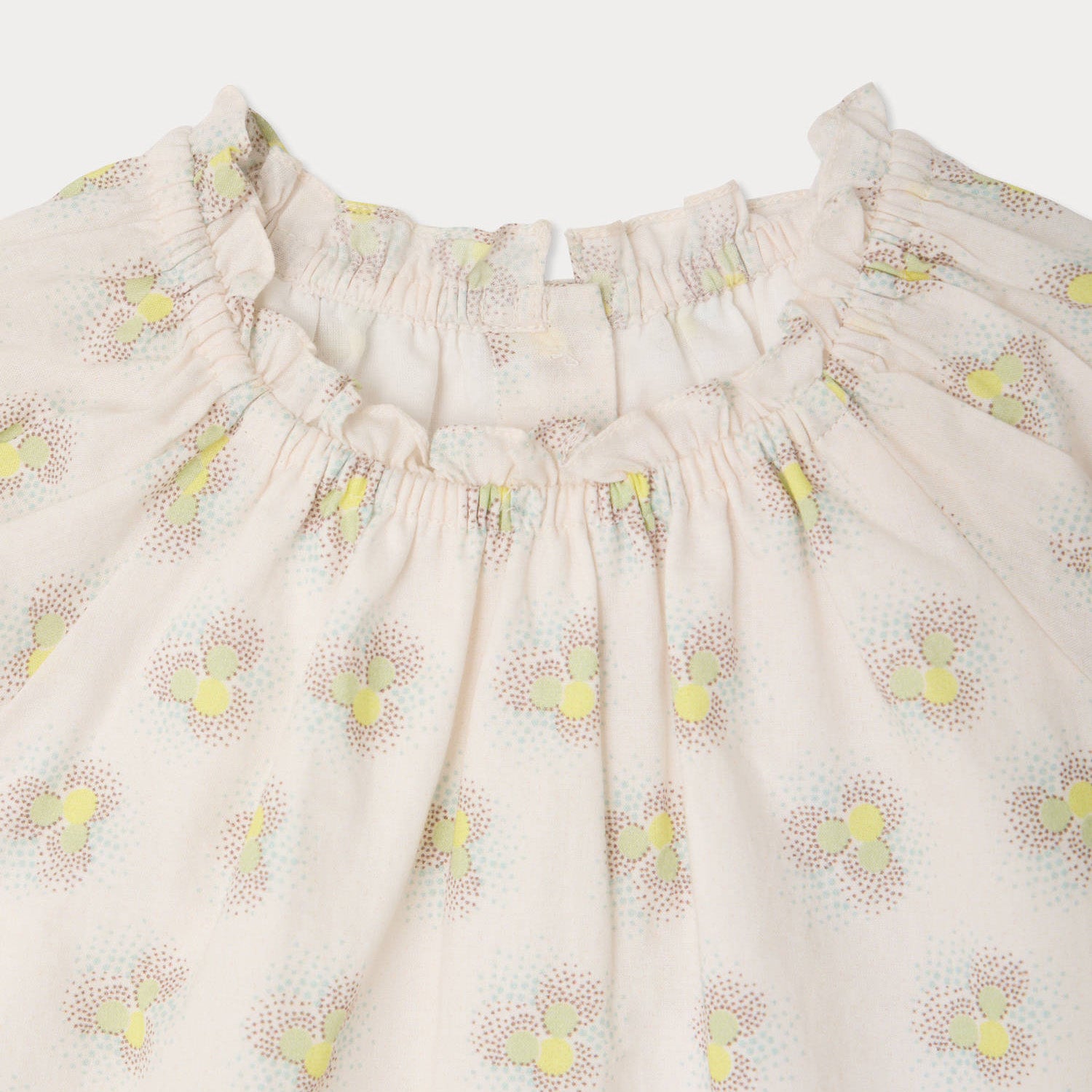 Baby Girls Beige Printed Cotton Dress